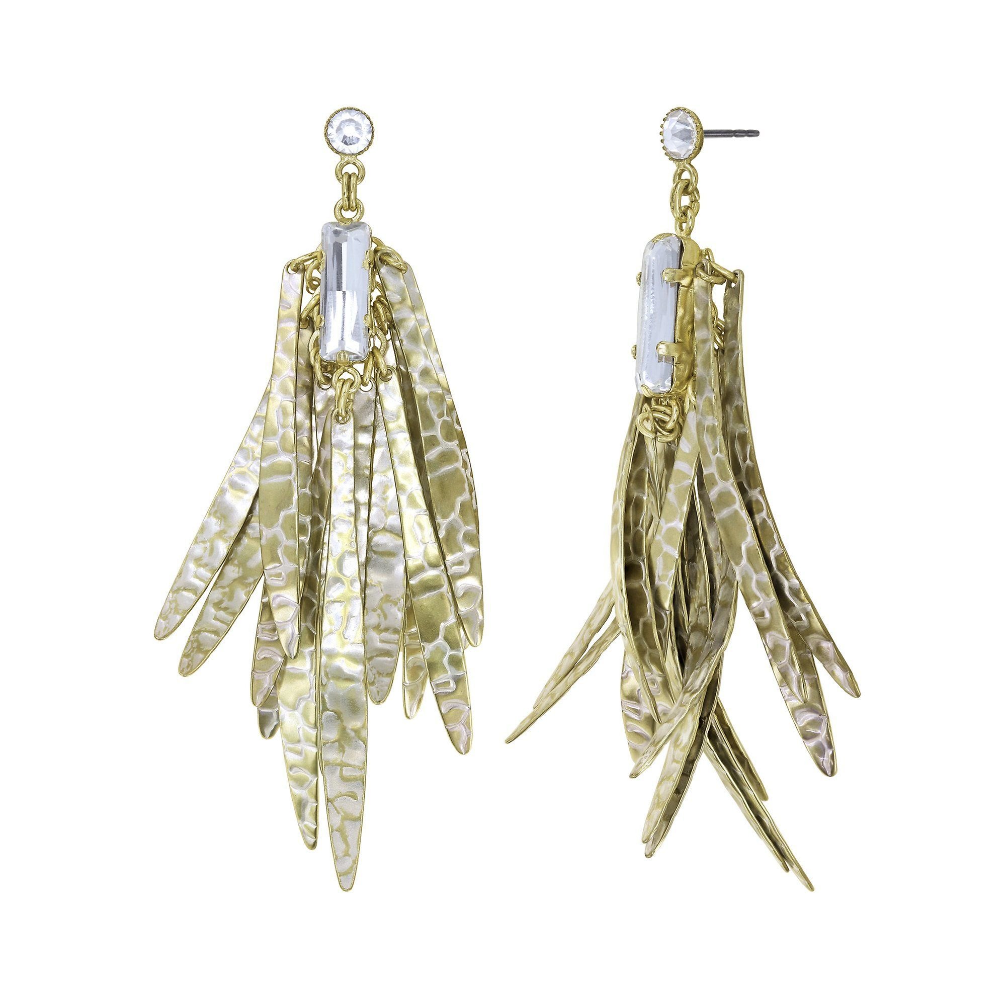 image for Earring Stud Dangling Global Glam shiny brass  
