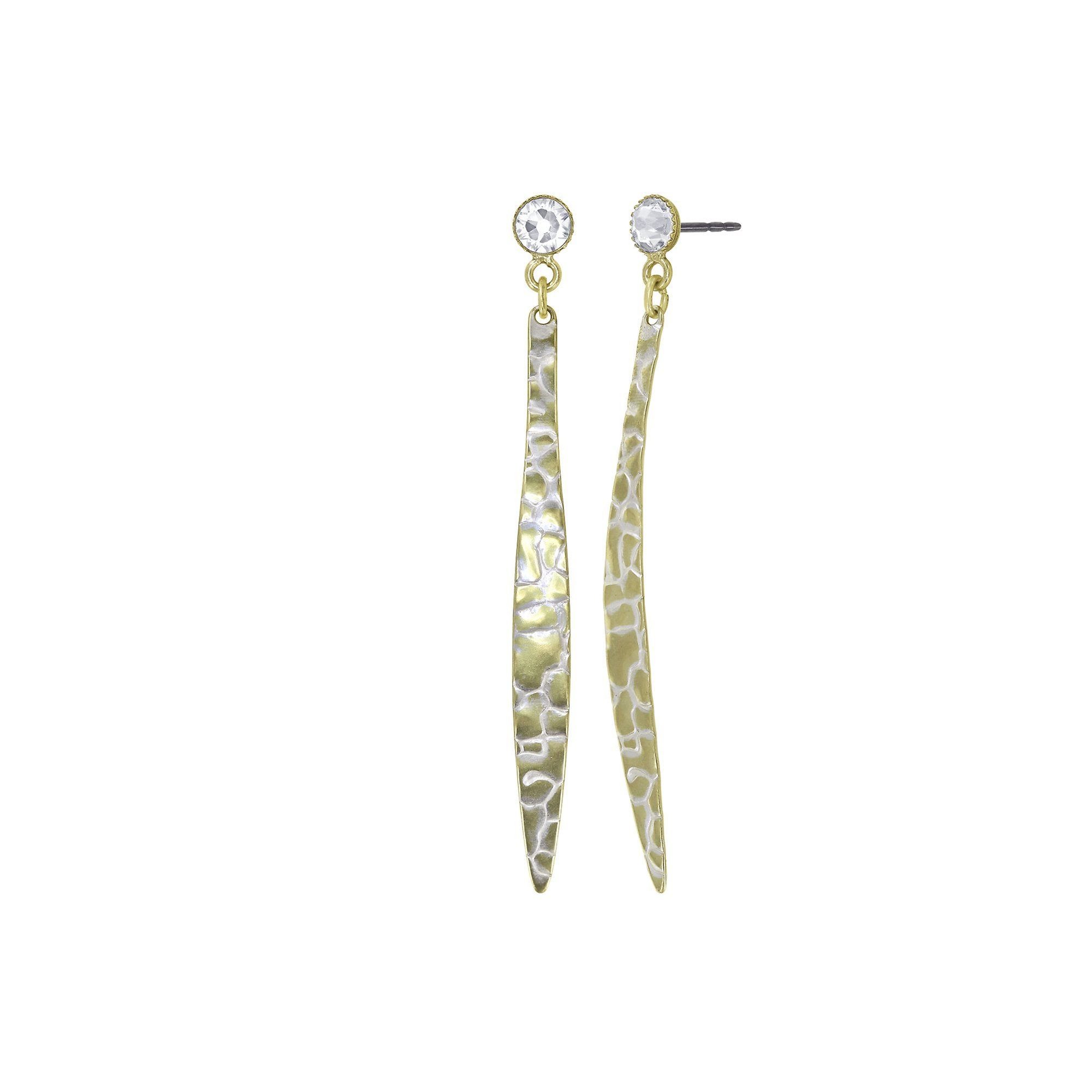 image for Earring Stud Dangling Global Glam shiny brass  
