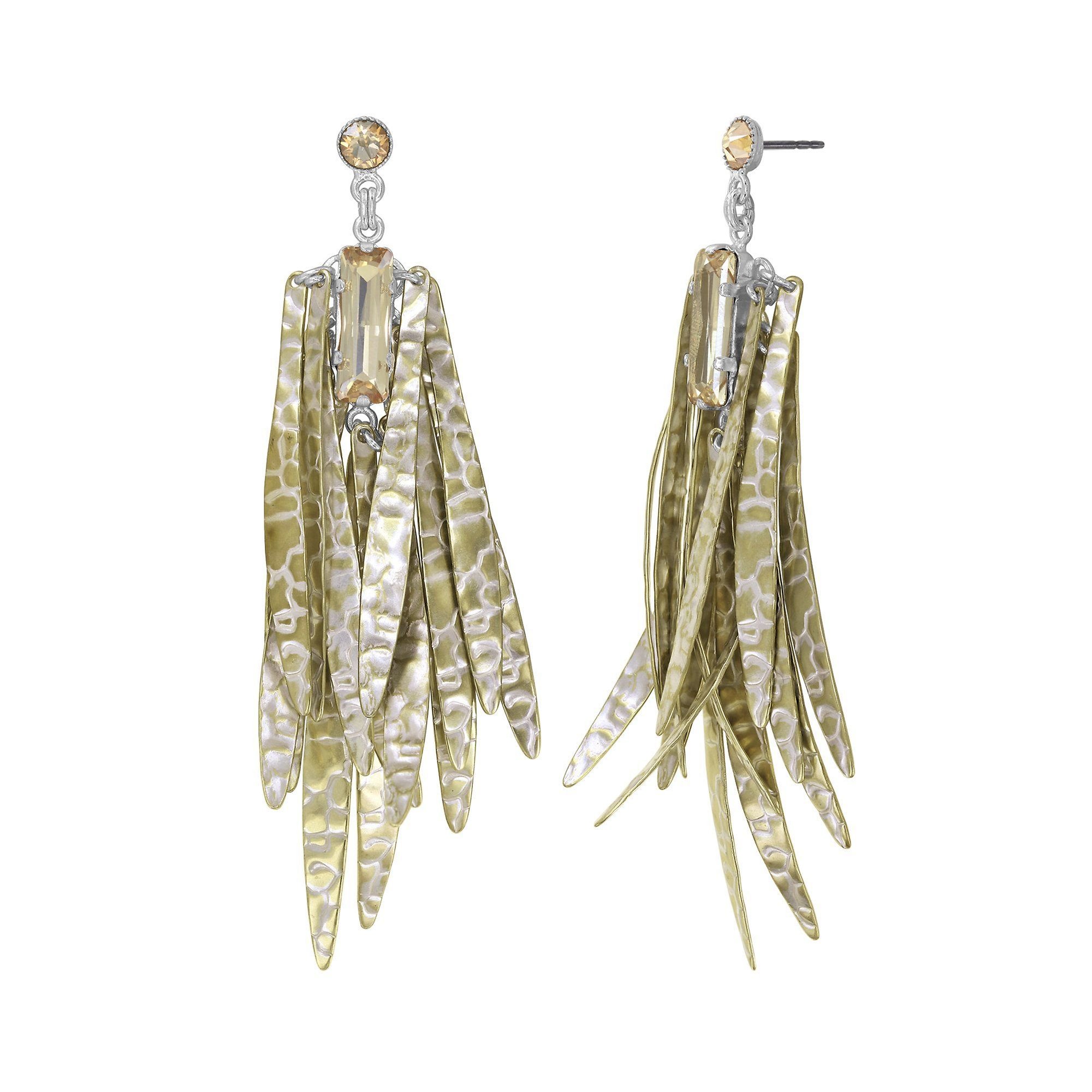 image for Earring Stud Dangling Global Glam shiny silver  