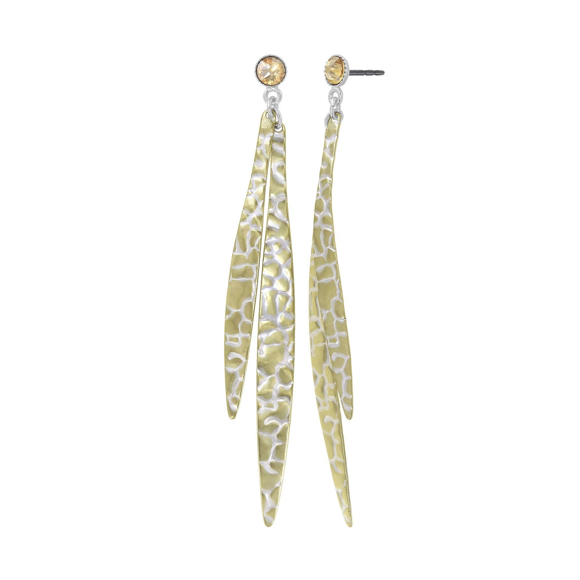 image for Earring stud dangling Global Glam shiny silver  