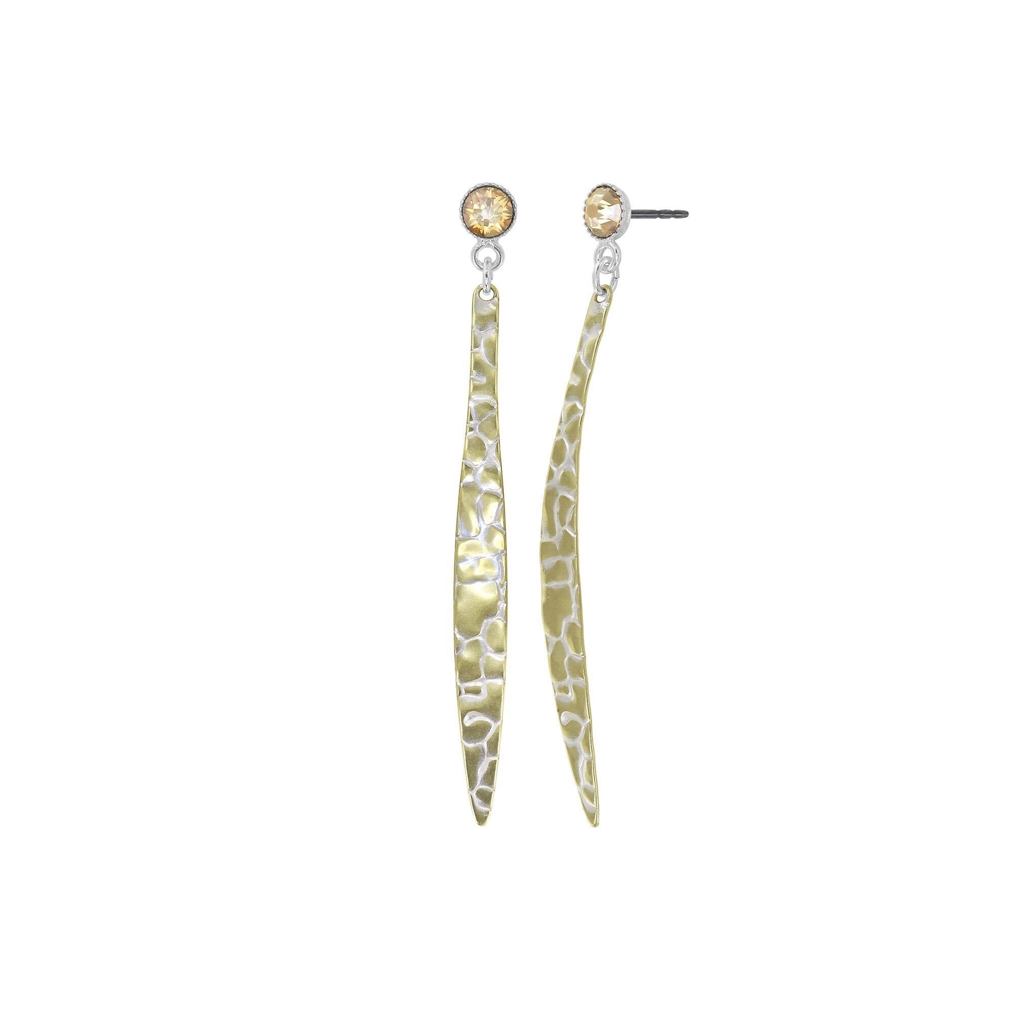 image for Earring Stud Dangling Global Glam shiny silver  