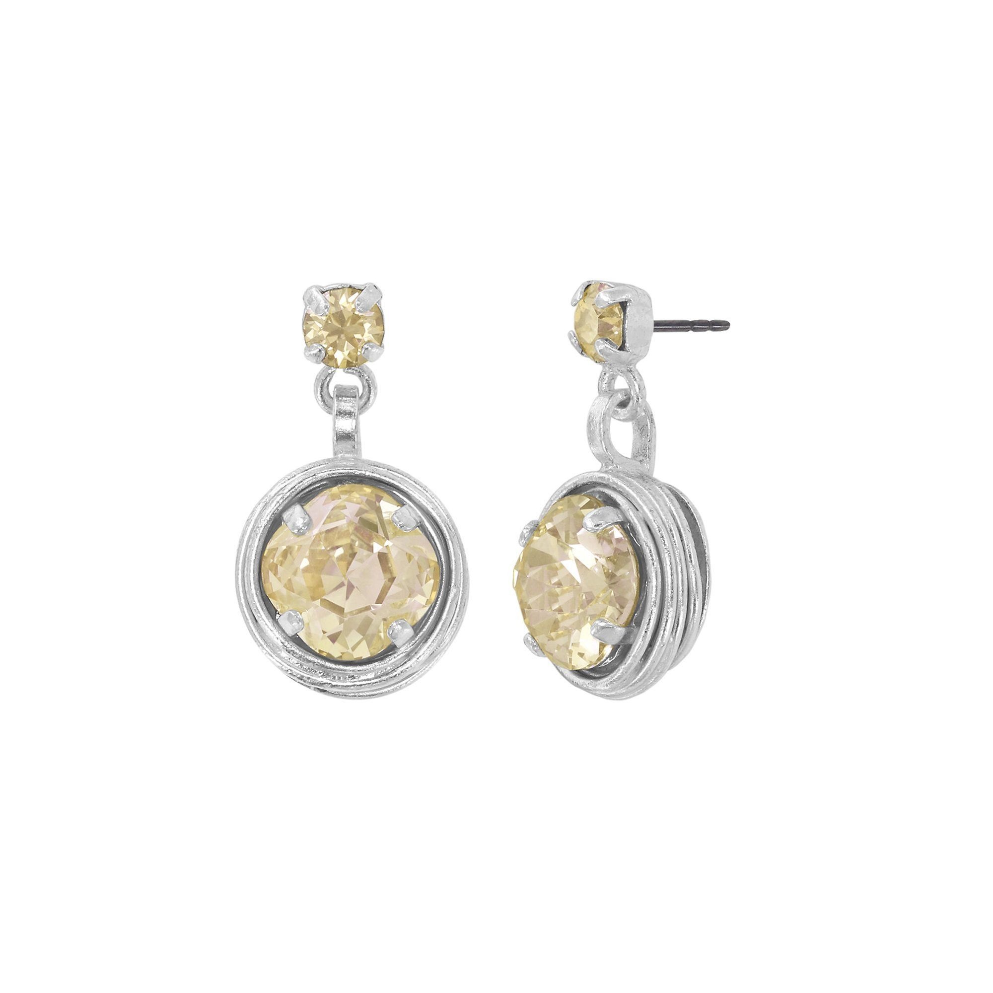 Bild für Ohrstecker baumelnd Global Glam shiny silver  S
