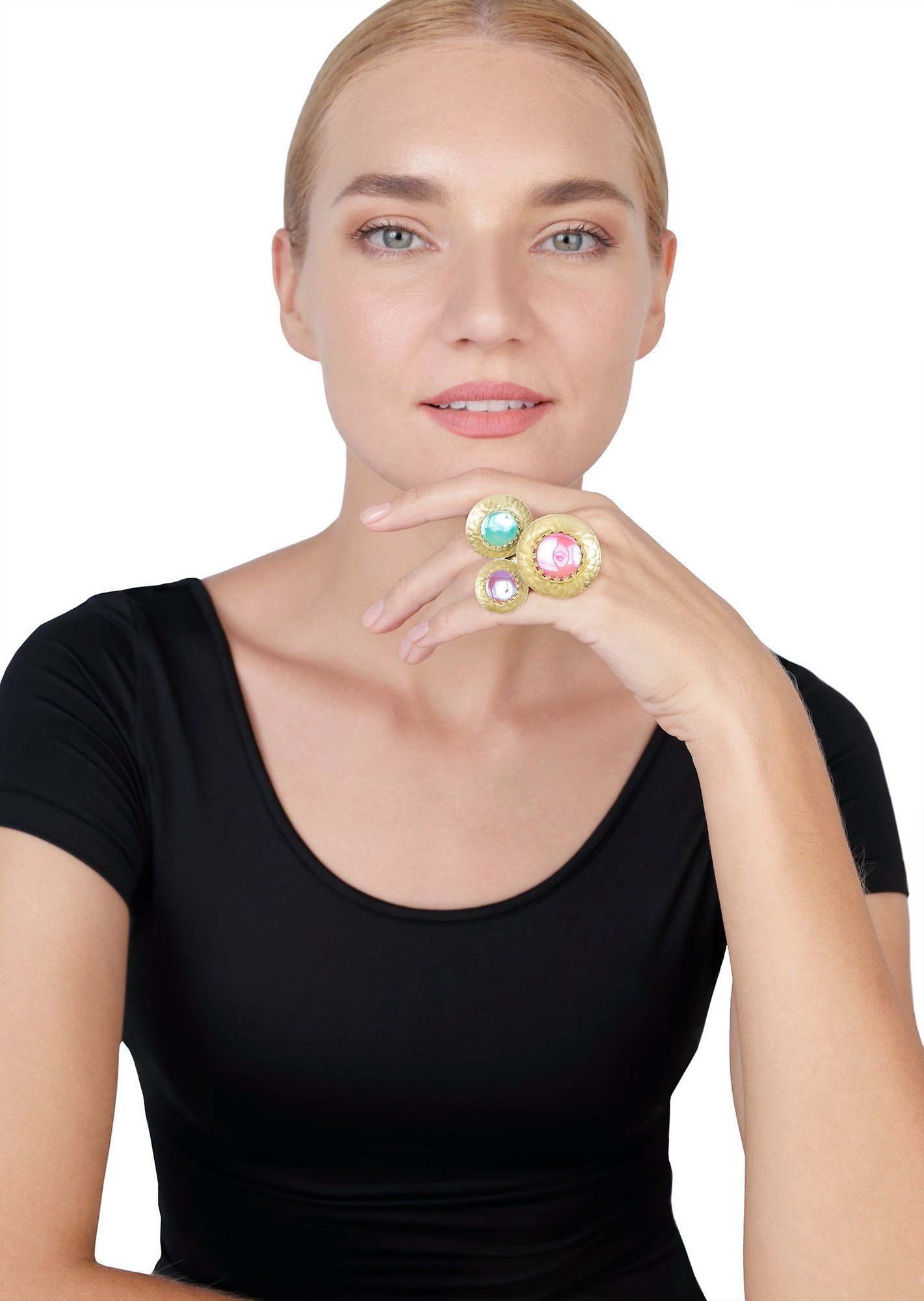 image pour Anneau Honey Drops in Space Multi Pastel  