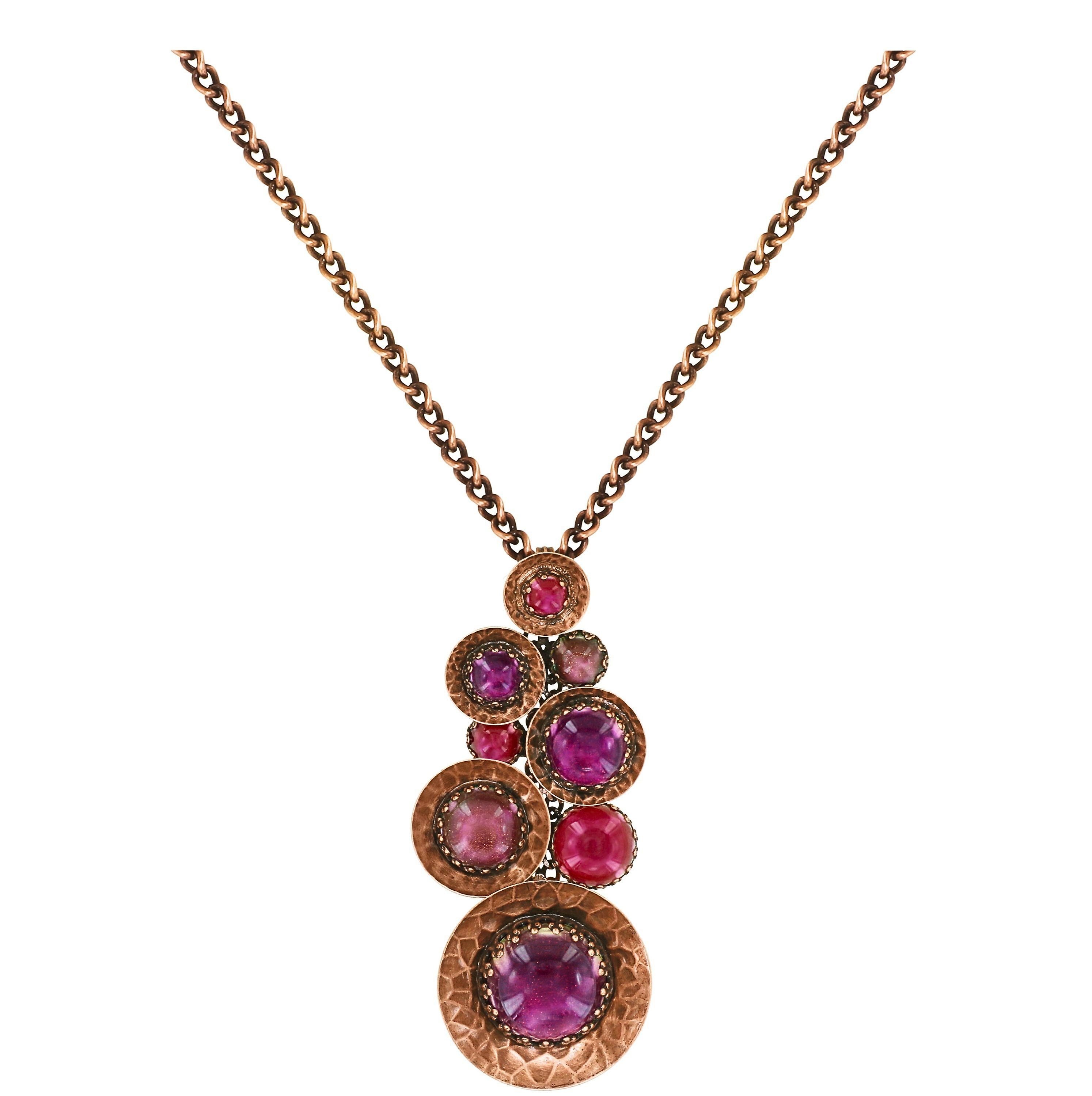 image for Necklace Pendant (Long) Honey Drops in Space Pink / Lila  