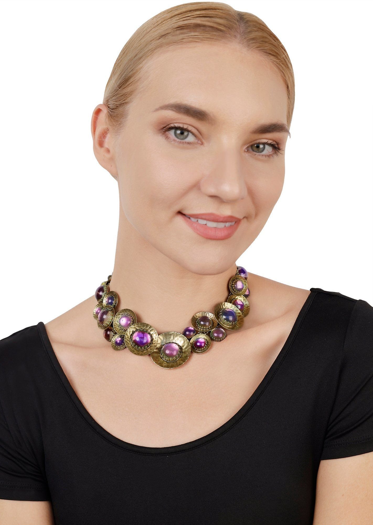 image for Necklace Collier Honey Drops in Space Lila  