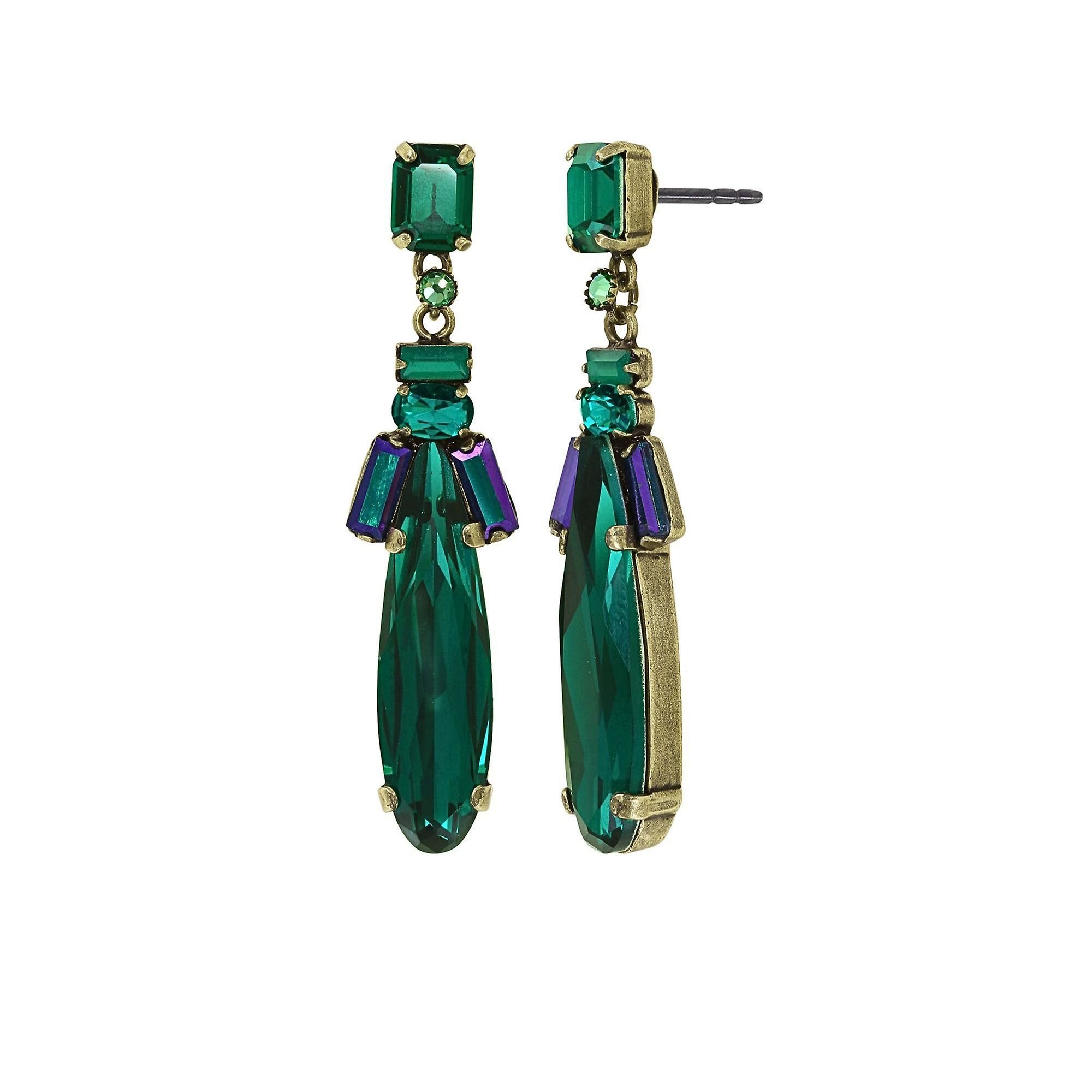 image for Earring Stud Dangling Strictly Beautiful Green  