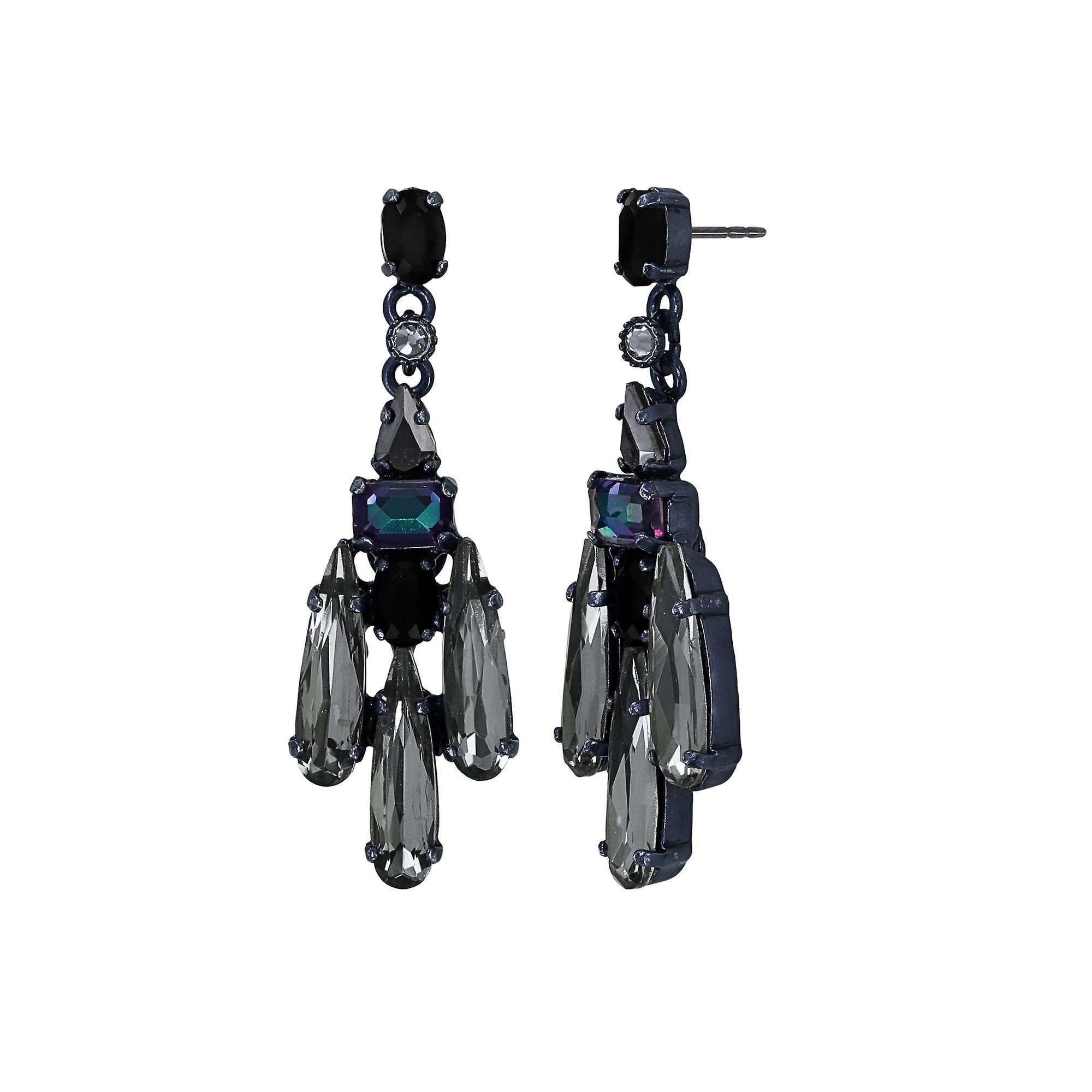 image for Earring stud dangling Strictly Beautiful Black  