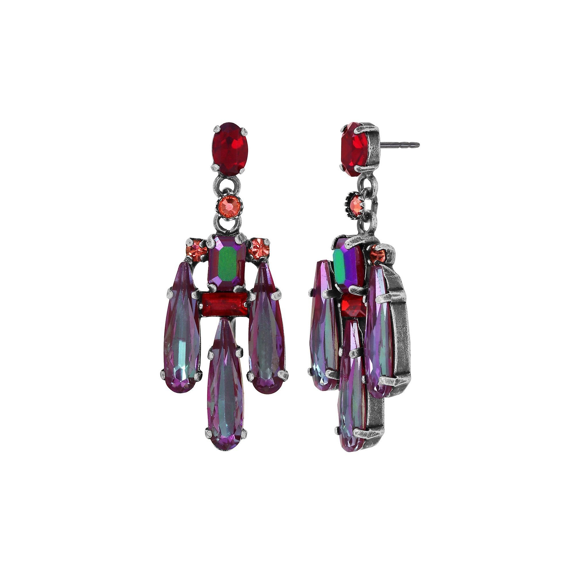 image for Earring Stud Dangling Strictly Beautiful Red  