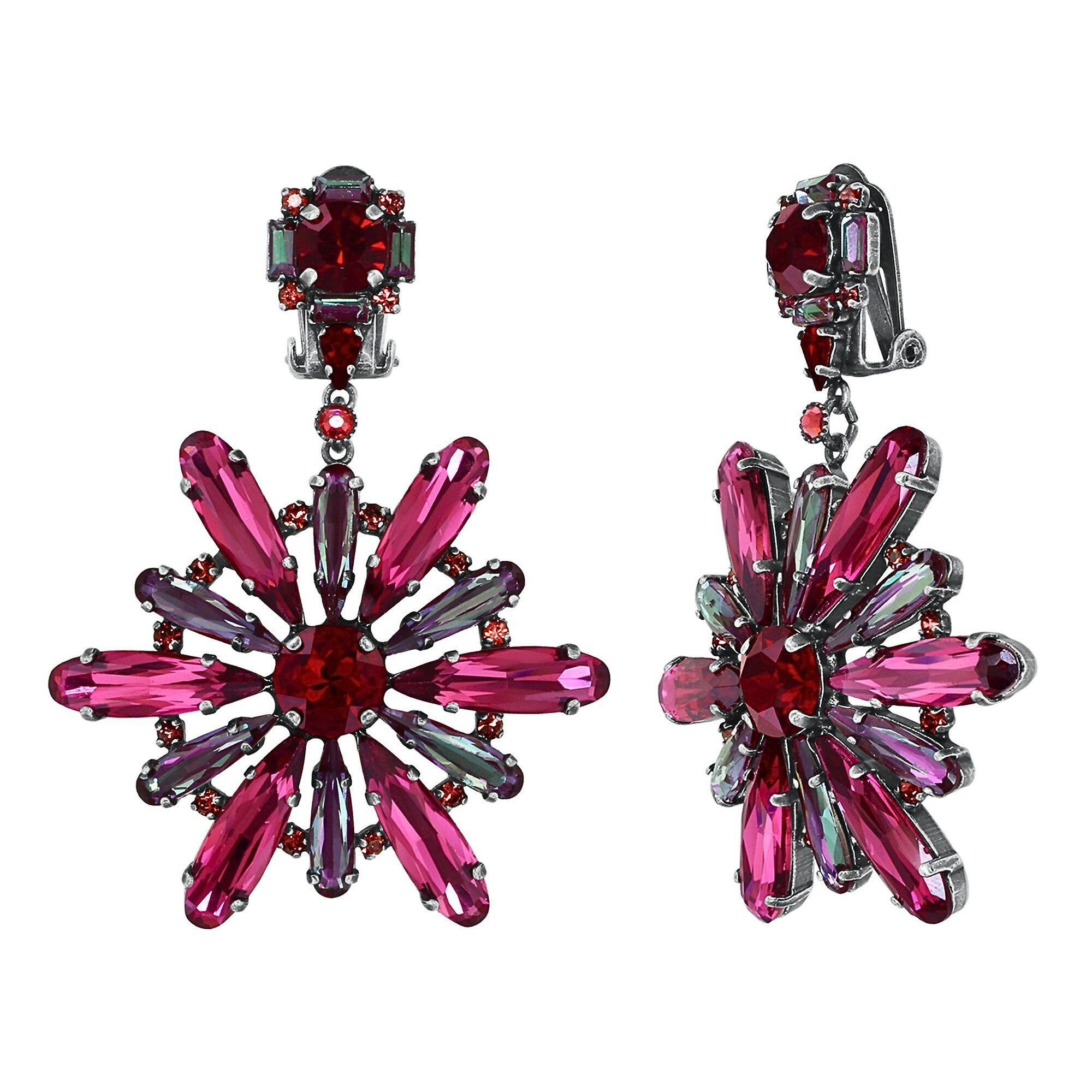 image pour Boucle d'oreille Clip pendante Strictly Beautiful Rouge  