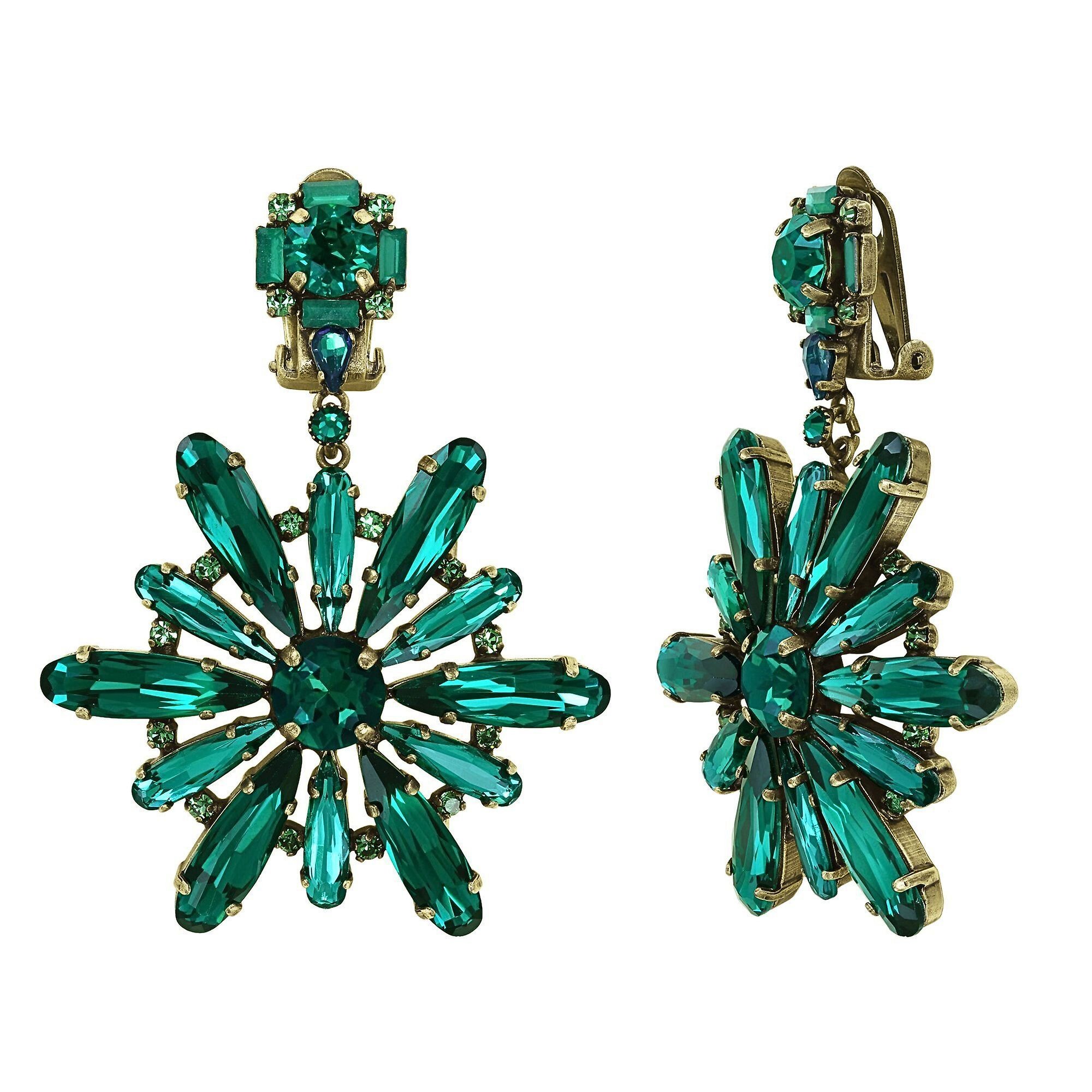 image for Earring Clip Dangling Strictly Beautiful Green  