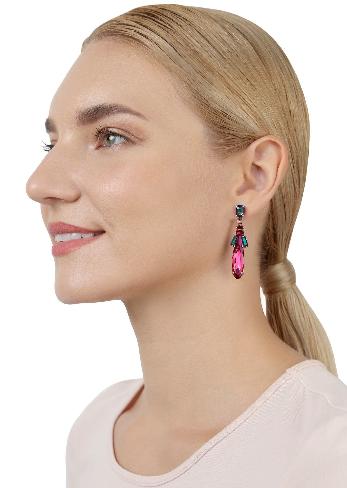 image for Earring Stud Dangling Strictly Beautiful Red  