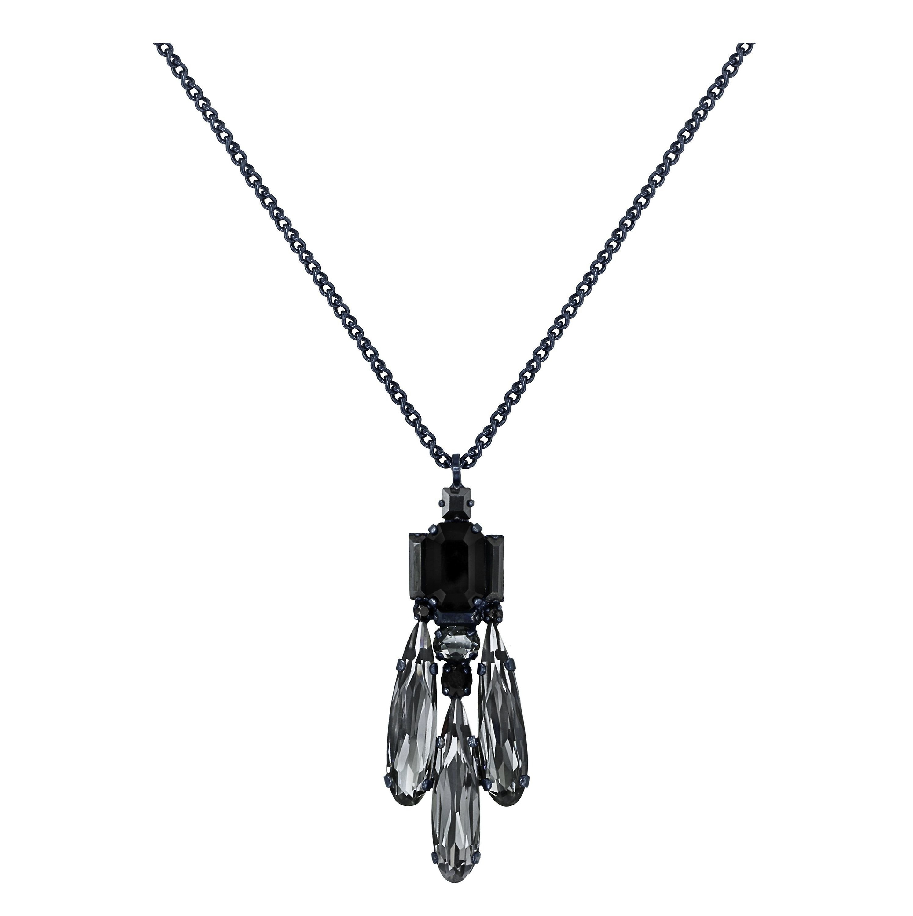 image for Necklace Pendant (Long) Strictly Beautiful Black  