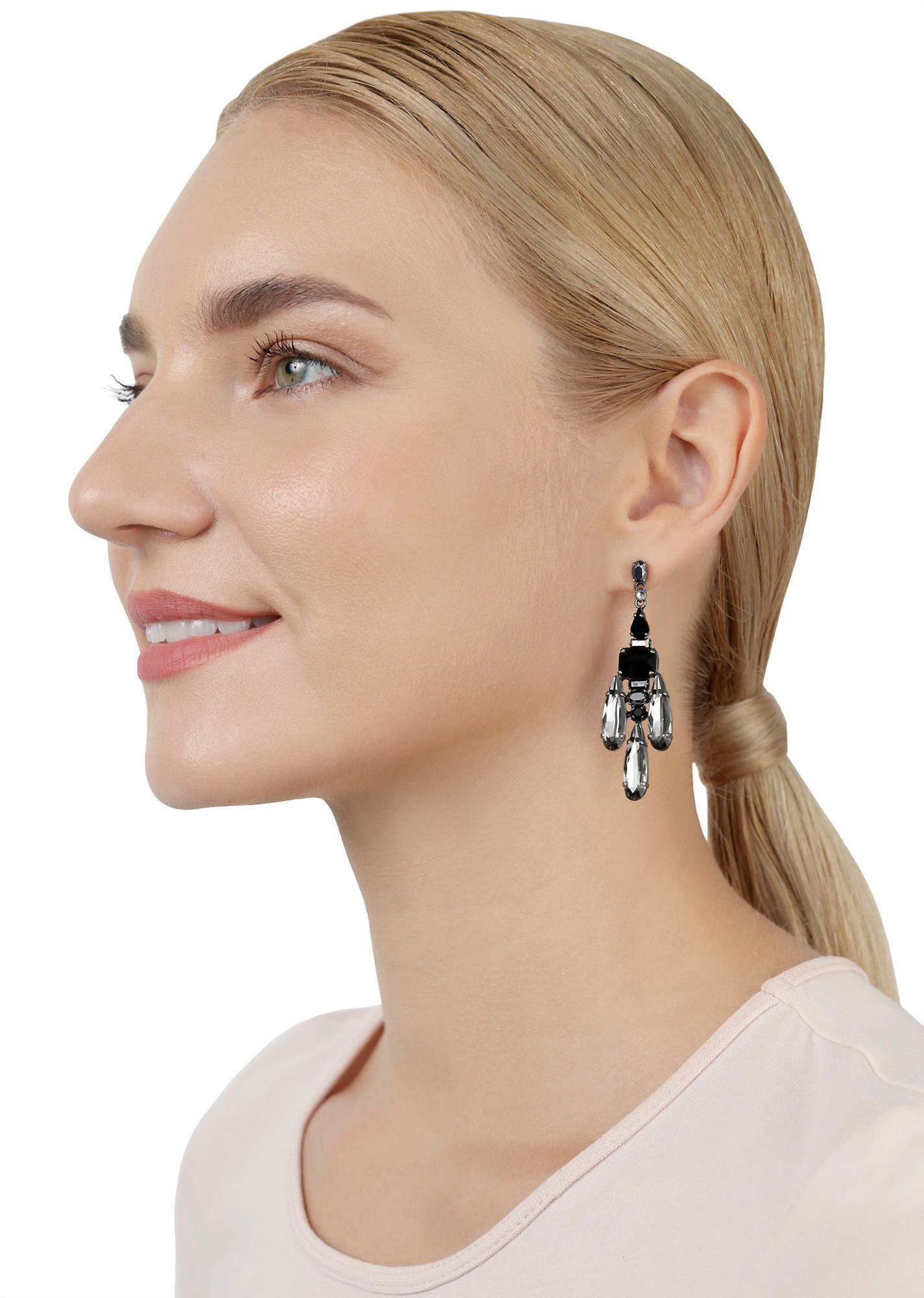 image for Earring Stud Dangling Strictly Beautiful Black  