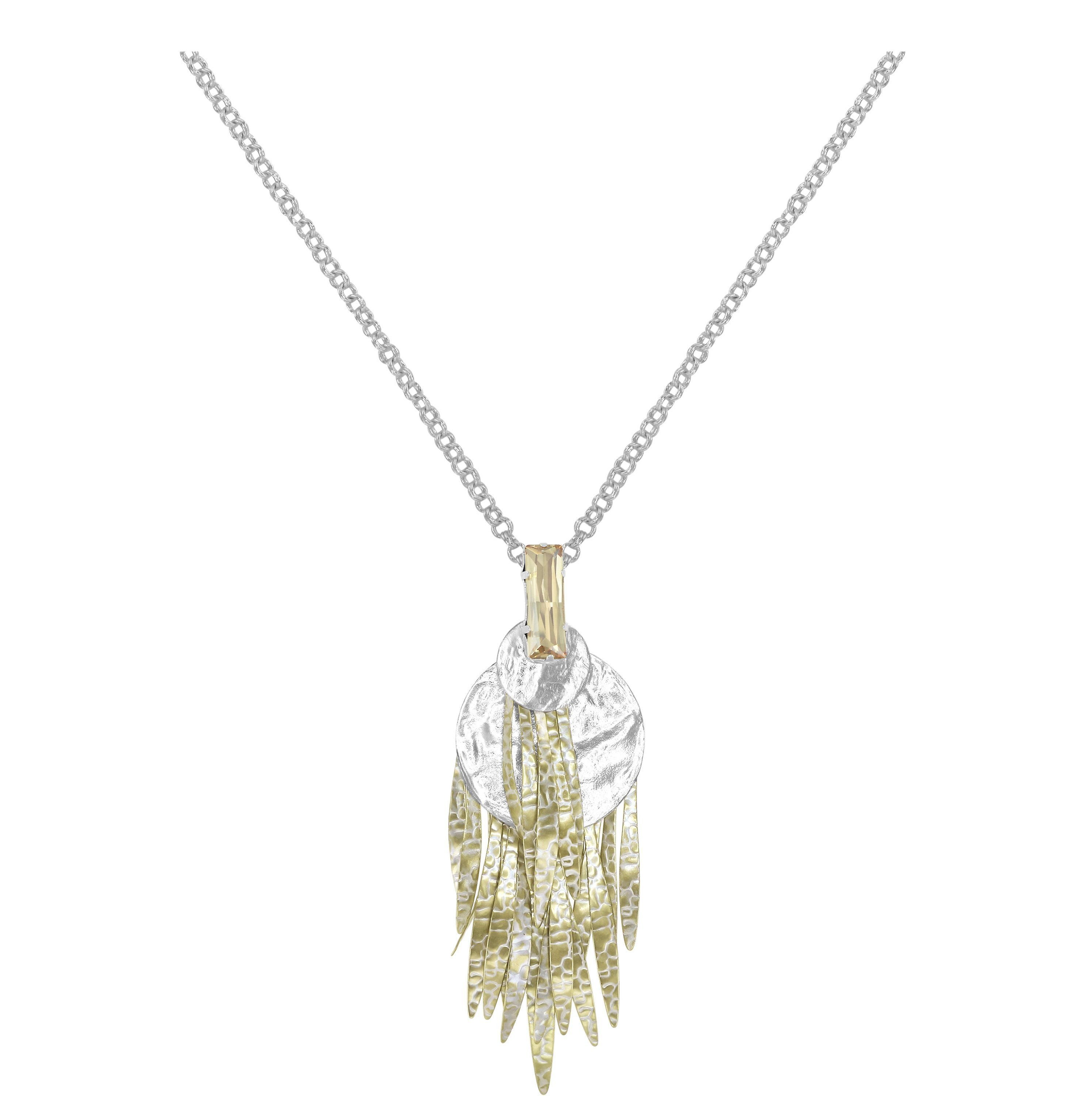 image pour Collier pendant (long) Global Glam shiny silver  