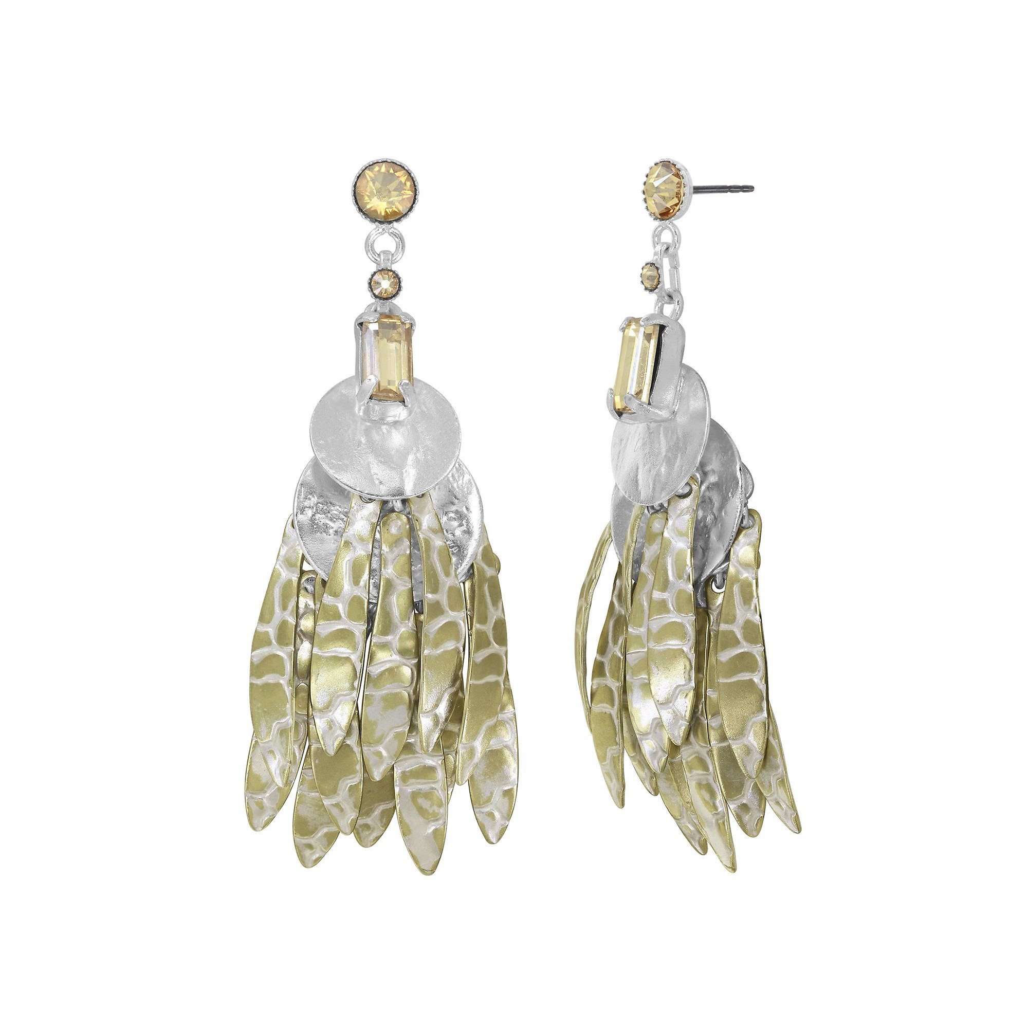 image for Earring Stud Dangling Global Glam shiny silver  