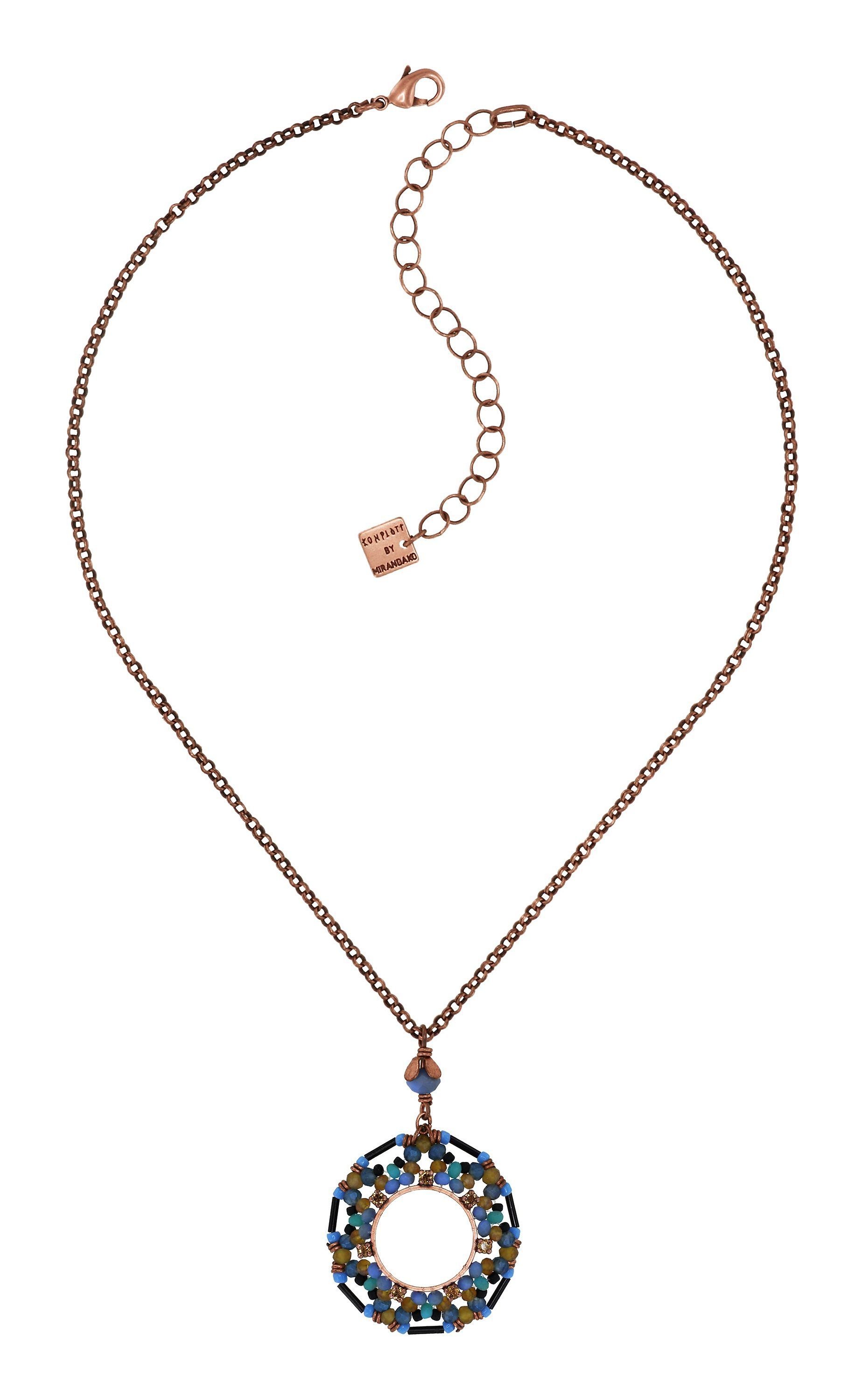 image for Necklace pendant Beat of the Beads Blue / Brown  