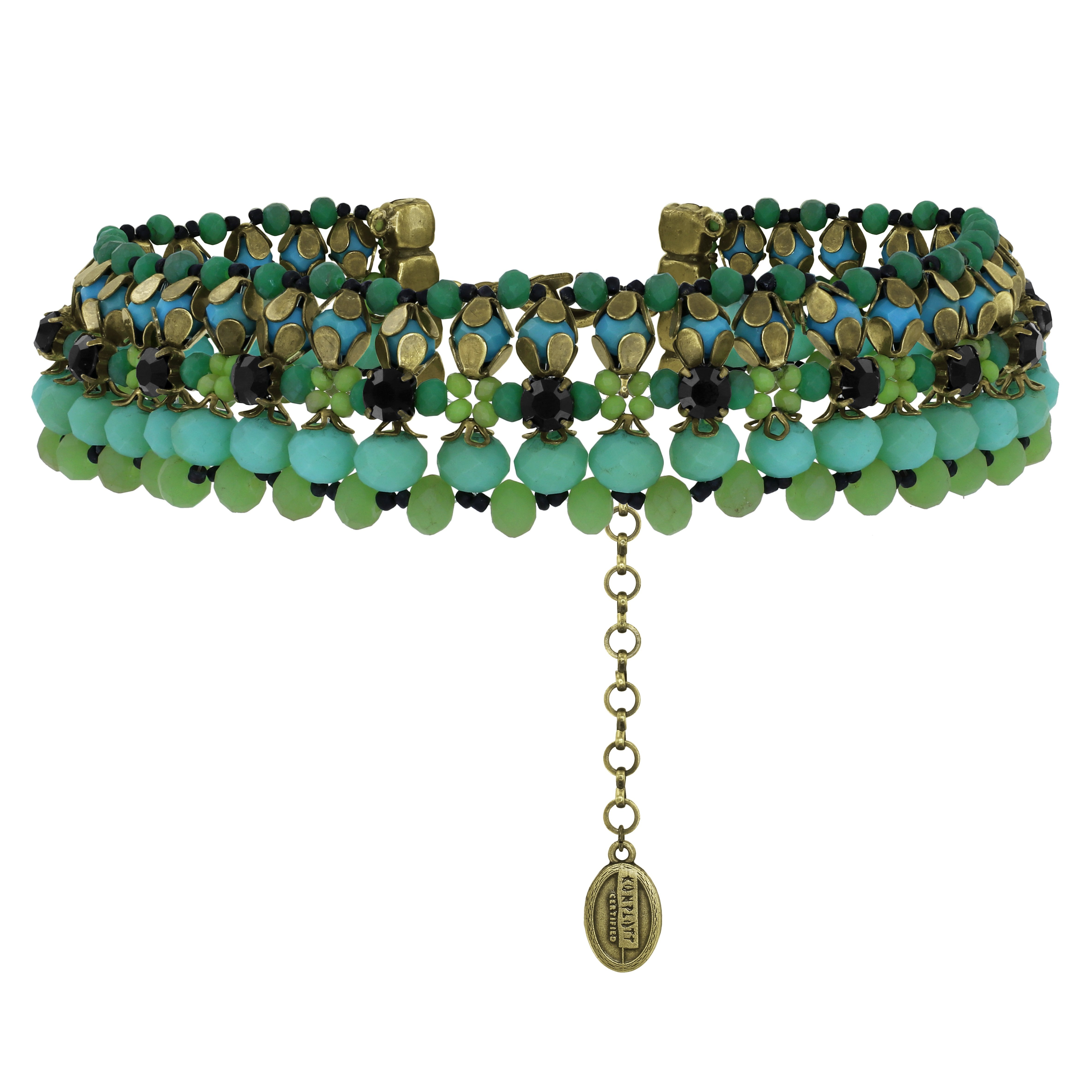 image pour Collier ras-de-cou long Beat of the Beads Vert  