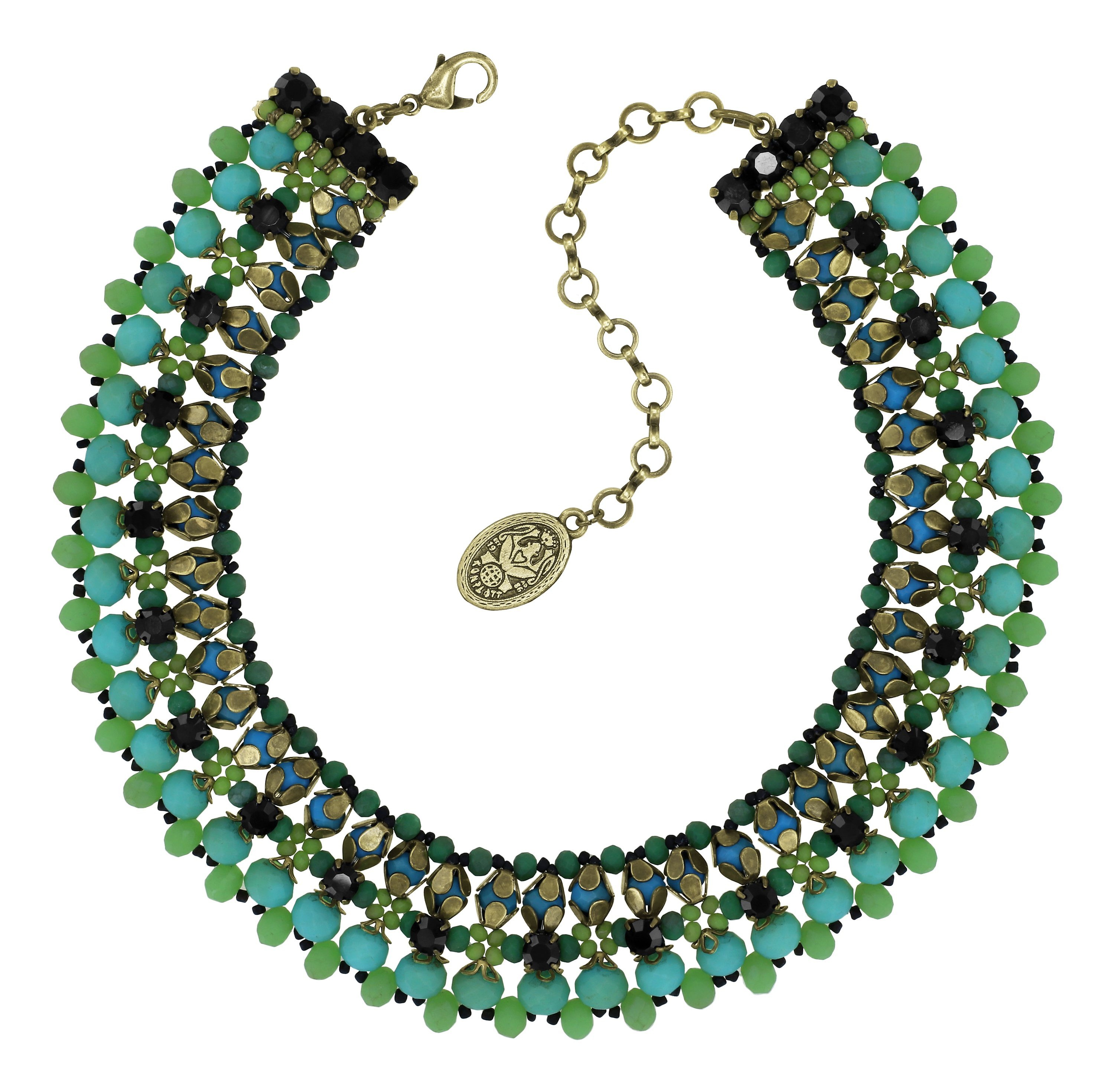 Kép Necklace choker long Beat of the Beads Green  