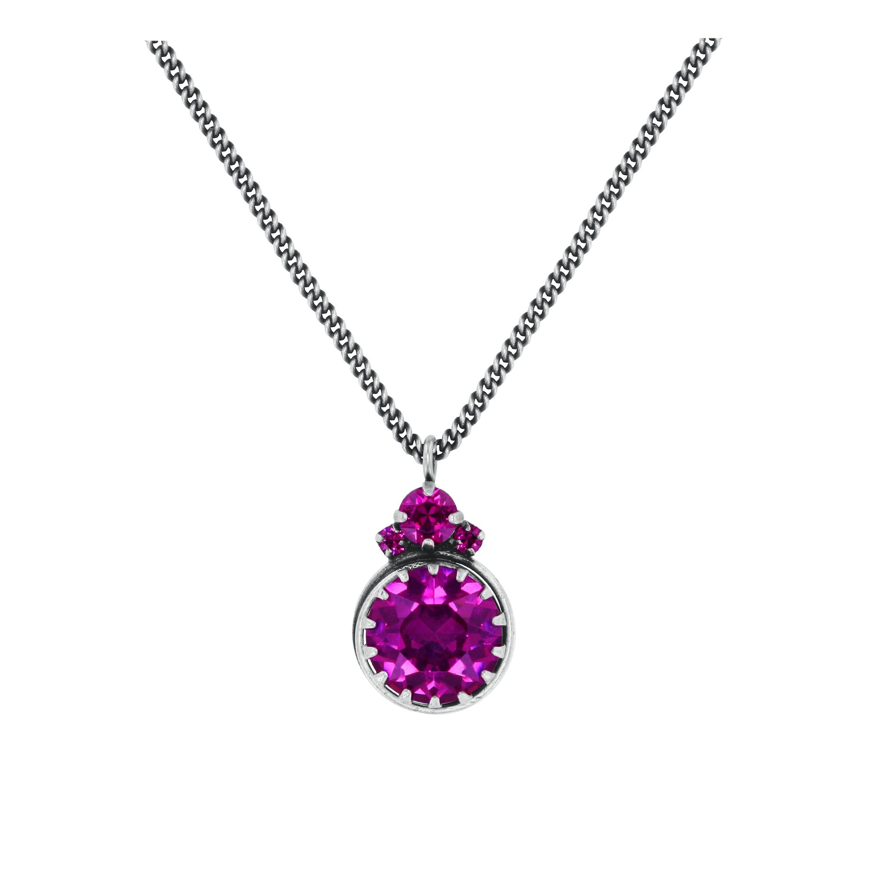 Bild für Halskette hängend (lang) Boho Twist Dunkelrosa Fuschia 