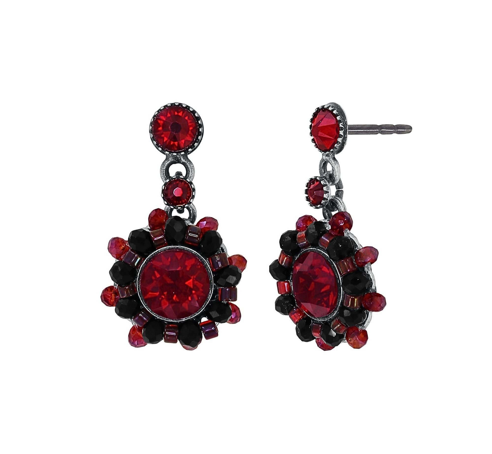 image for Earring Stud Dangling Soft Temptations Black / Red  