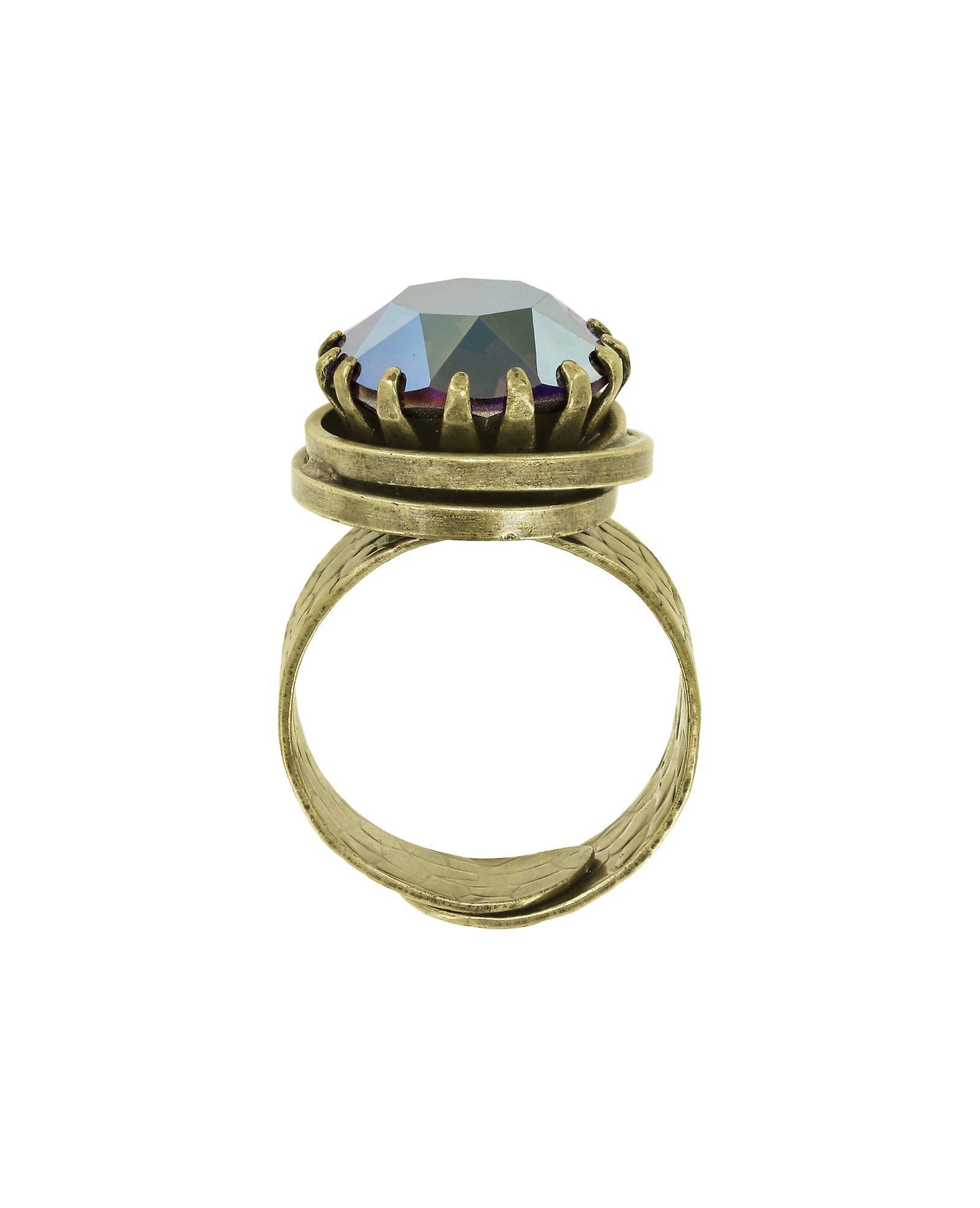 image pour Anneau Boho Twist Vert crystal iridescent green 