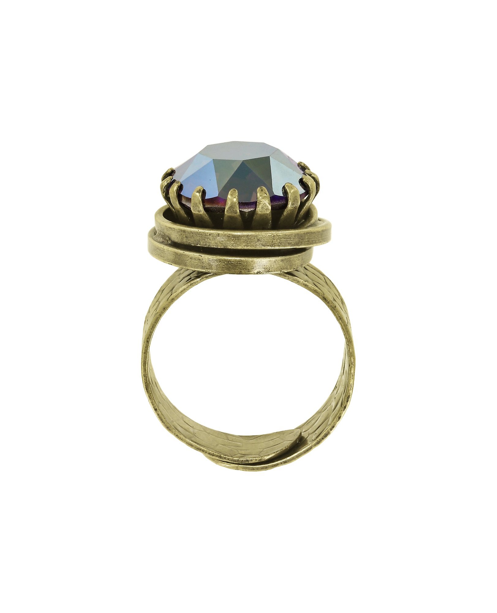 image for Ring Boho Twist Green crystal iridescent green 