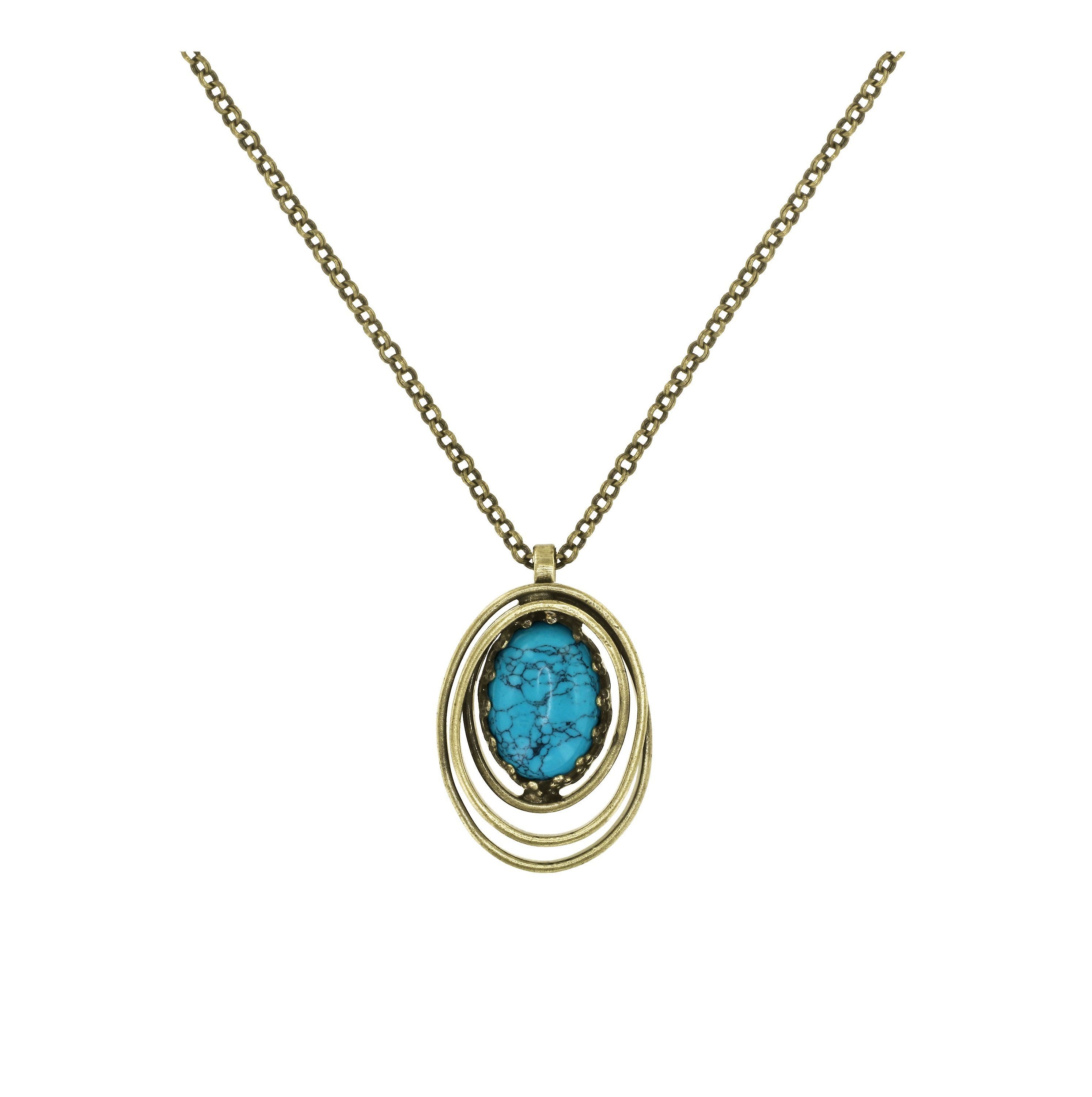 image pour Collier pendant Boho Twist Bleu  