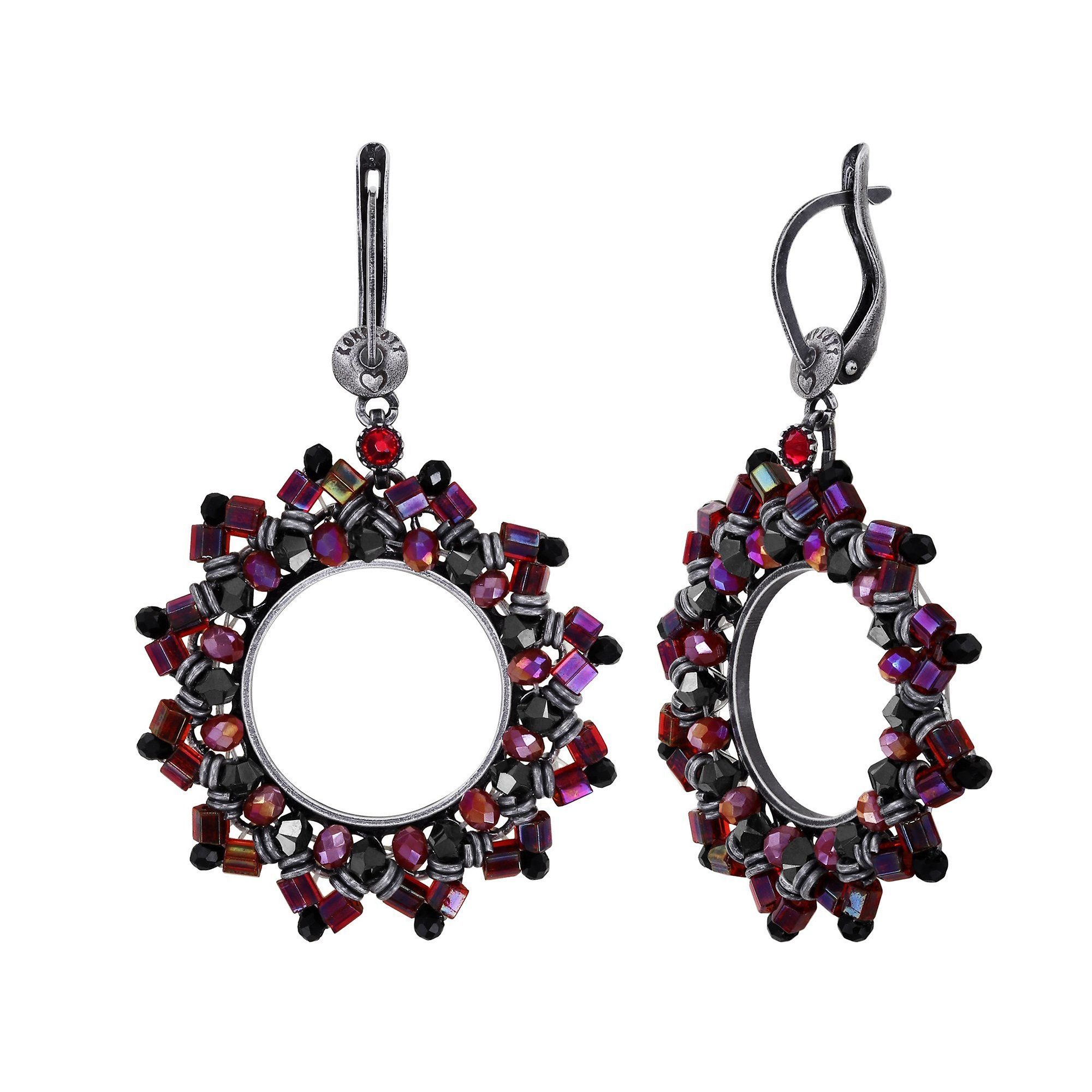 image pour Boucles d'oreilles pendantes Soft Temptations Noir / Rouge  M