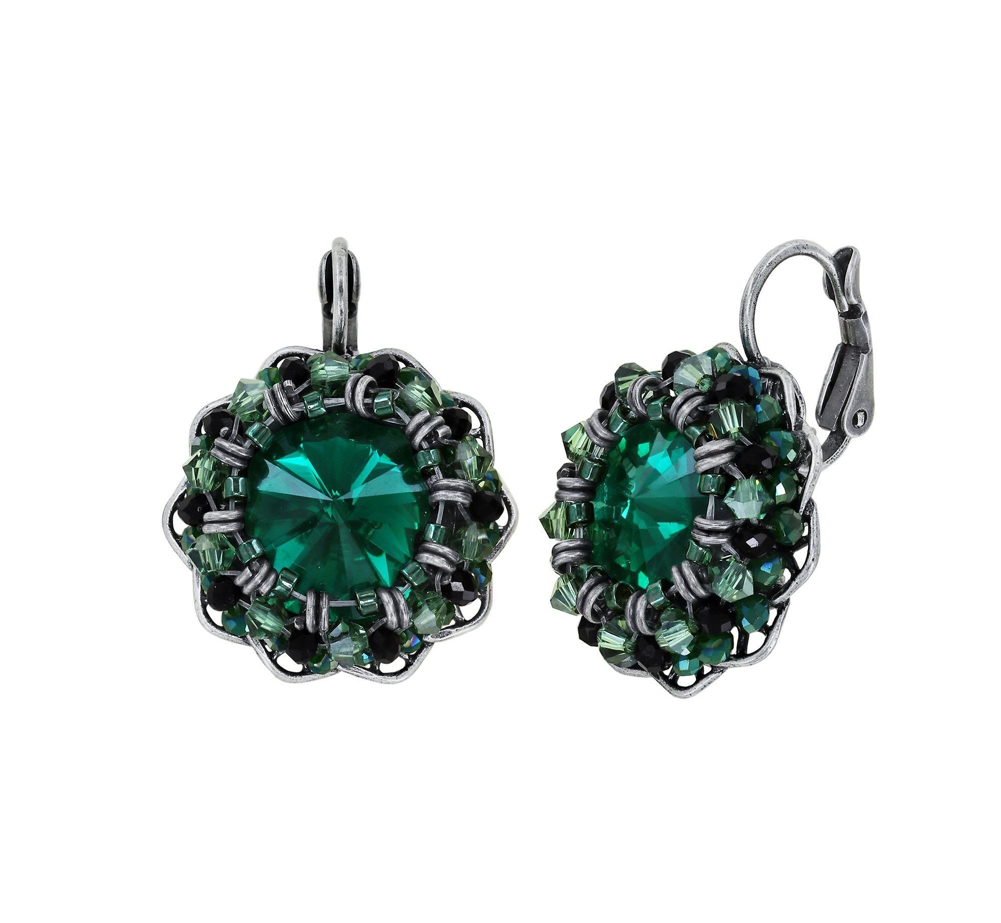 image pour Boucles d'oreilles Eurowire Soft Temptations Noir / Vert  