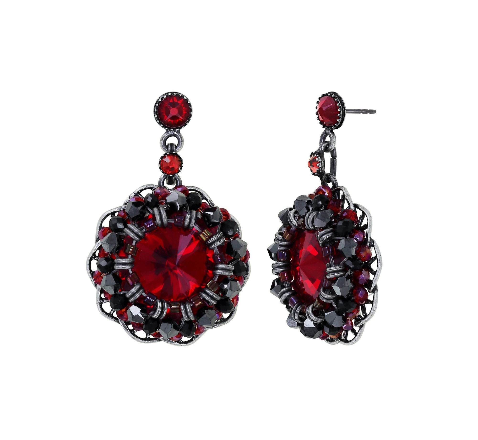 image for Earring Stud Dangling Soft Temptations Black / Red  