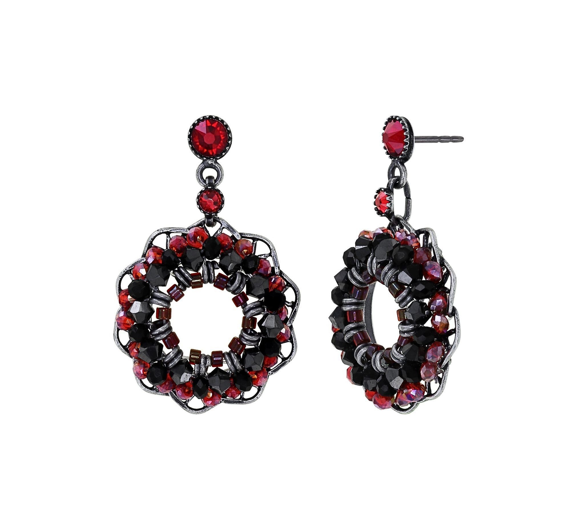 Bild für Ohrstecker baumelnd Soft Temptations Schwarz / Rot  S