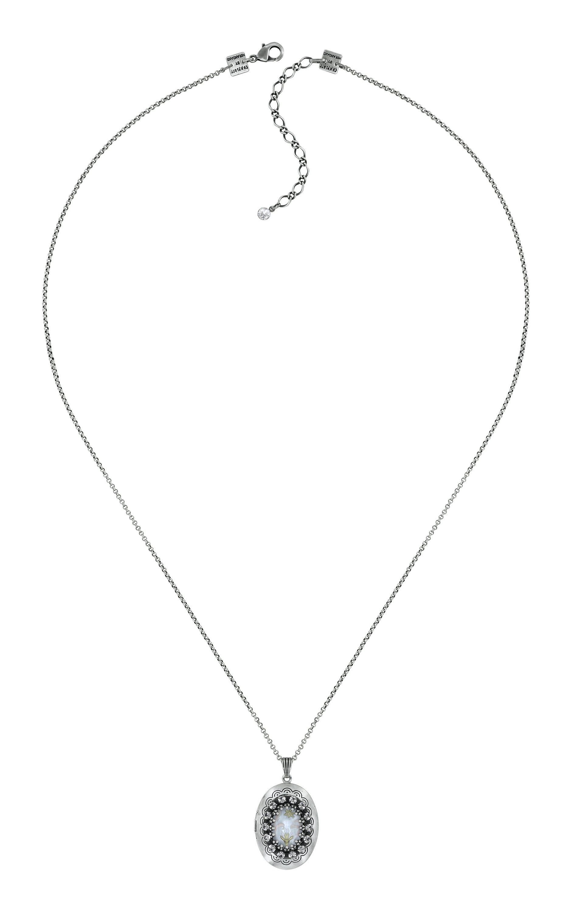 image for Necklace Pendant (Long) Chinoiserie White  