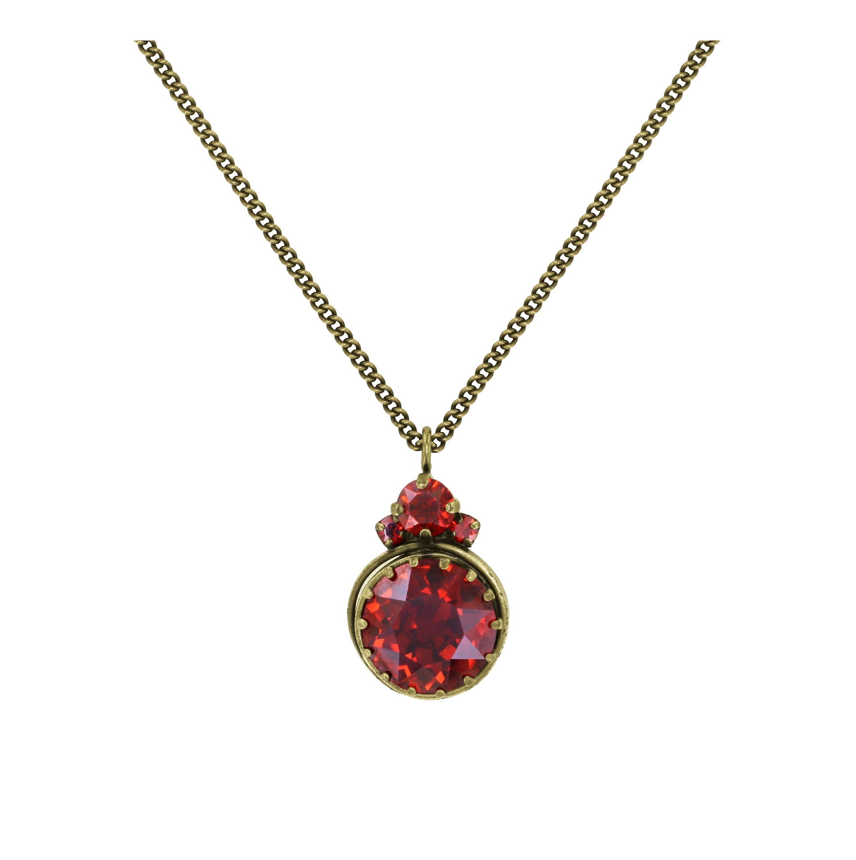 image pour Collier pendant (long) Boho Twist Rouge crystal red magma 