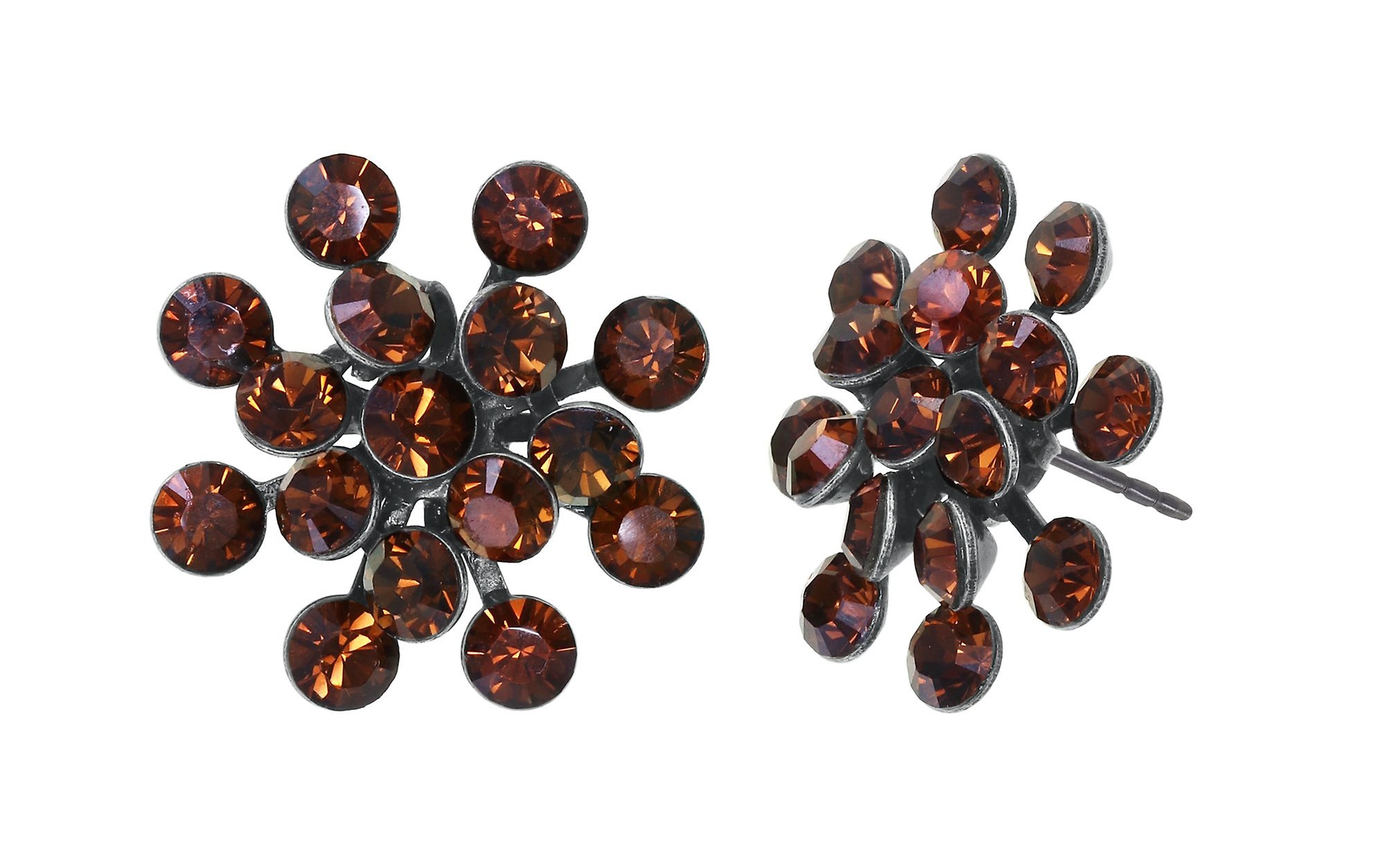 image pour Clou d'oreille Magic Fireball Marron smoked topaz Classic Size (21mm Ø)