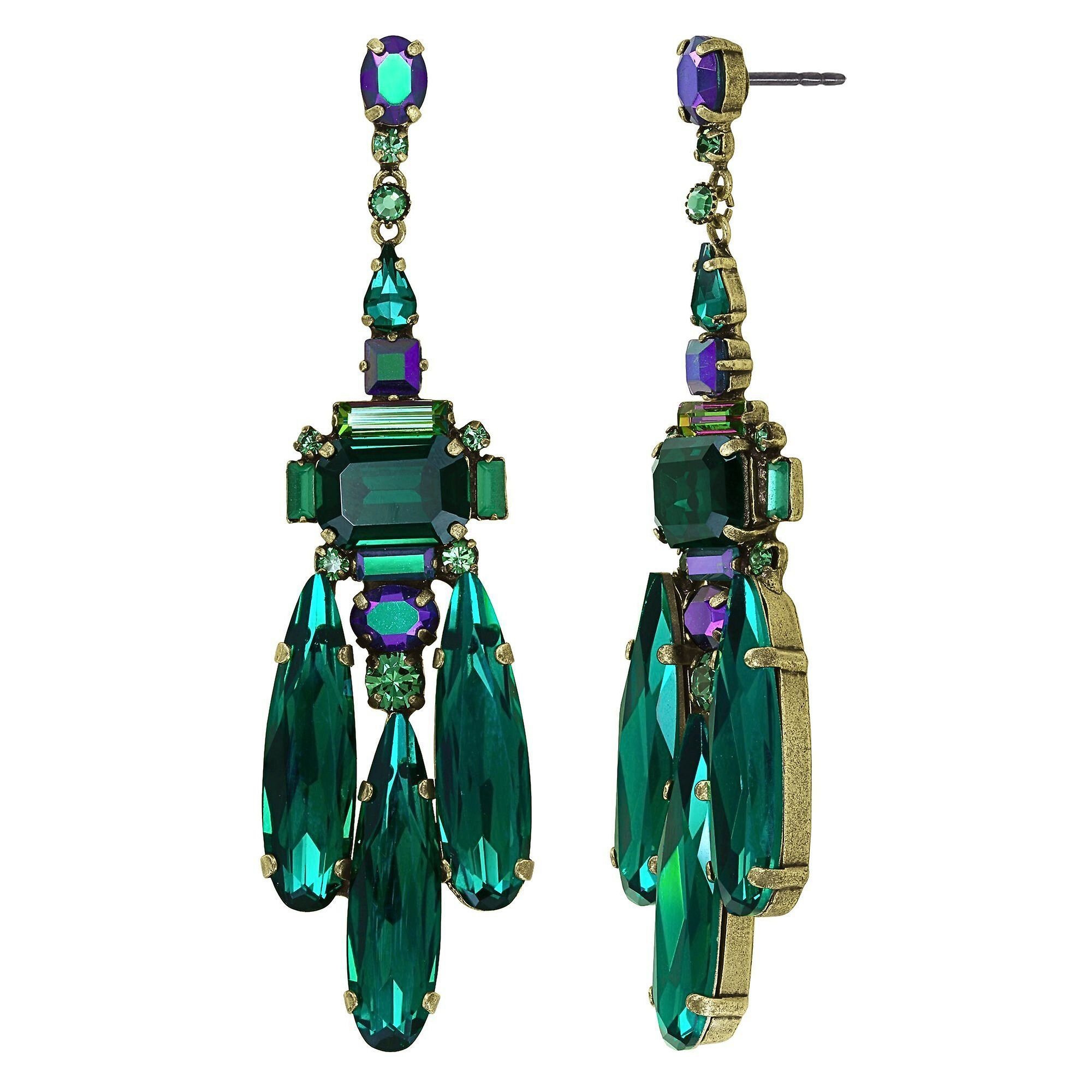 image for Earring Stud Dangling Strictly Beautiful Green  