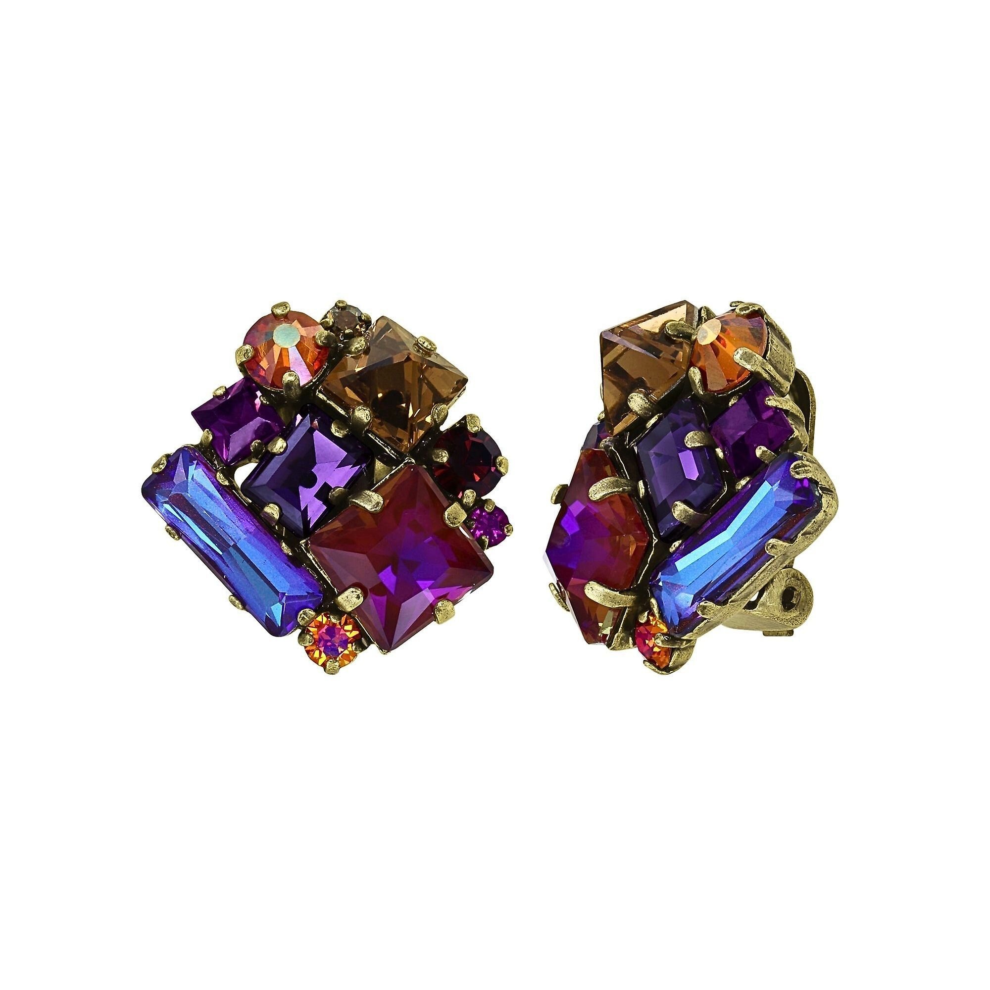 image for Earring Clip Straight to Las Vegas Brown / Lila  