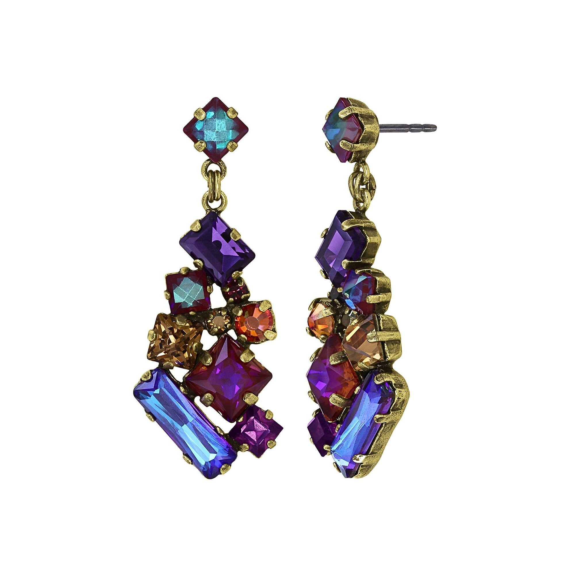 image for Earring Stud Dangling Straight to Las Vegas Brown / Lila  