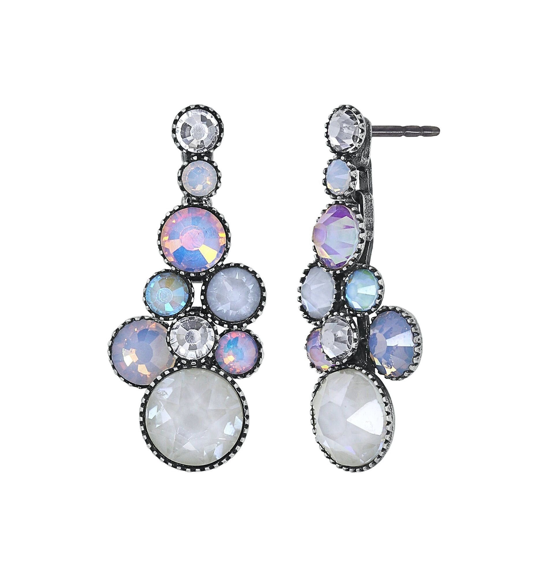 image for Earring Stud Dangling Water Cascade White  