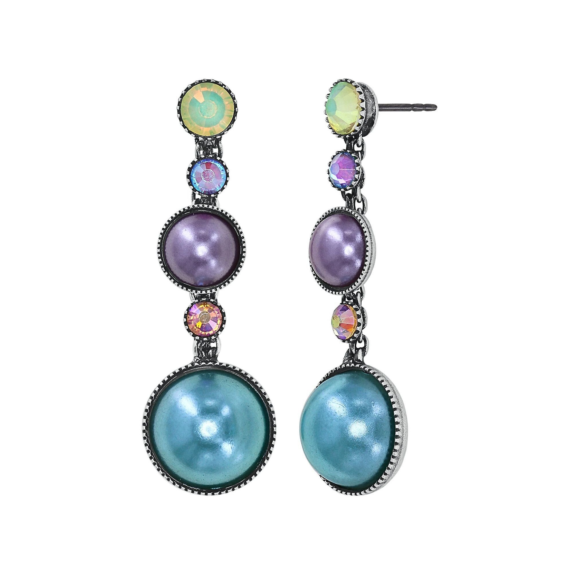 image for Earring Stud Dangling Bubble Cascade Multi  