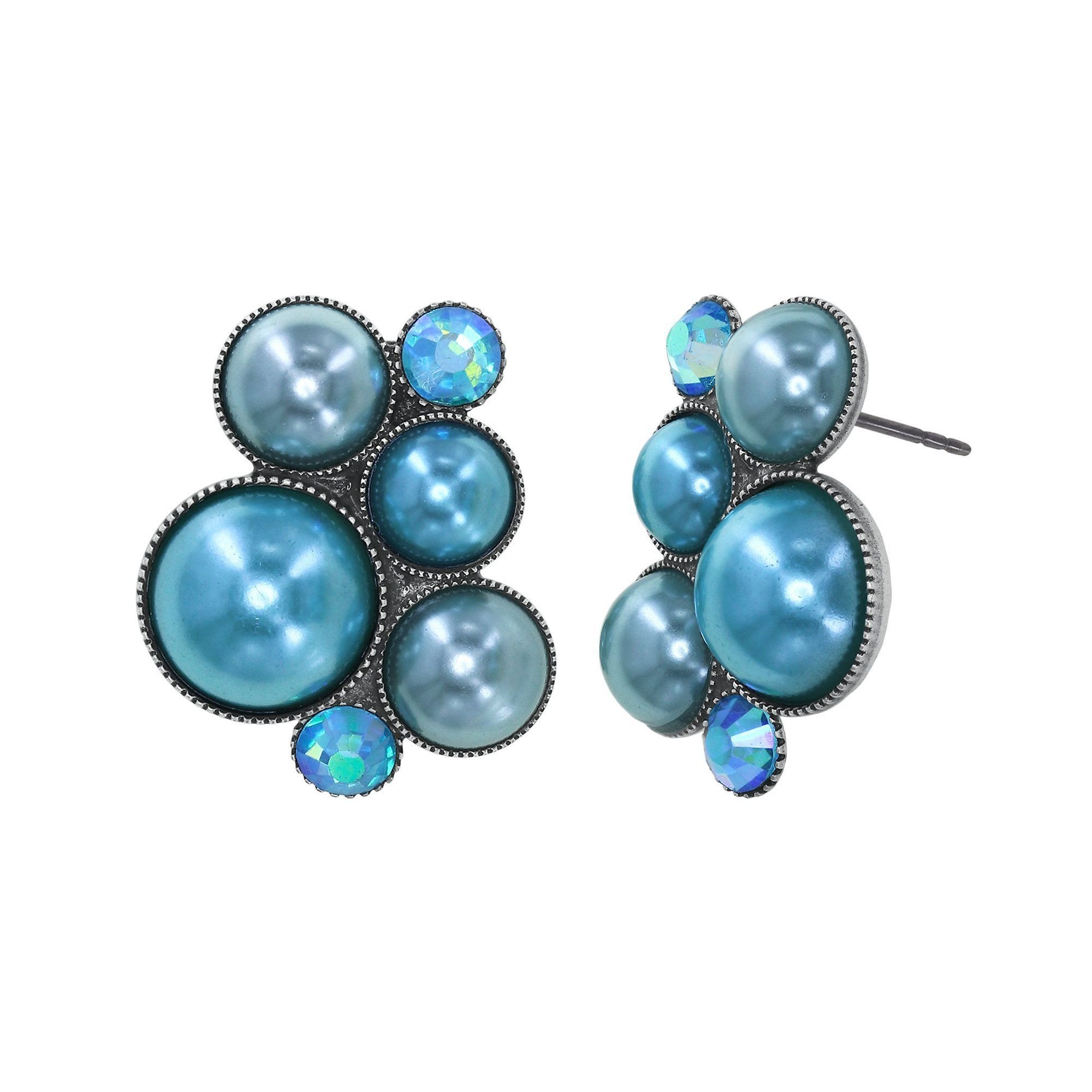 image for Earring Stud Bubble Cascade Blue  