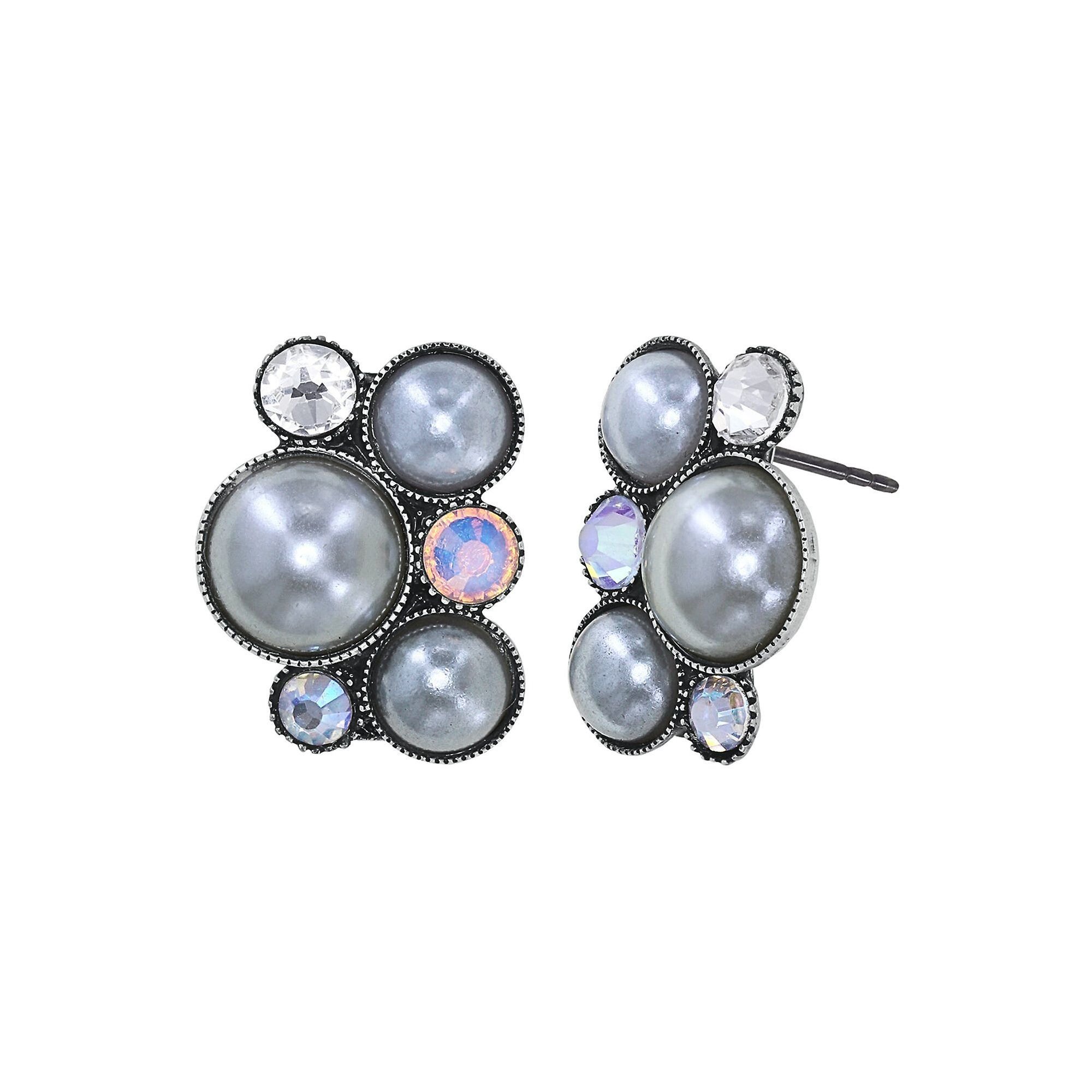 image for Earring Stud Bubble Cascade White  