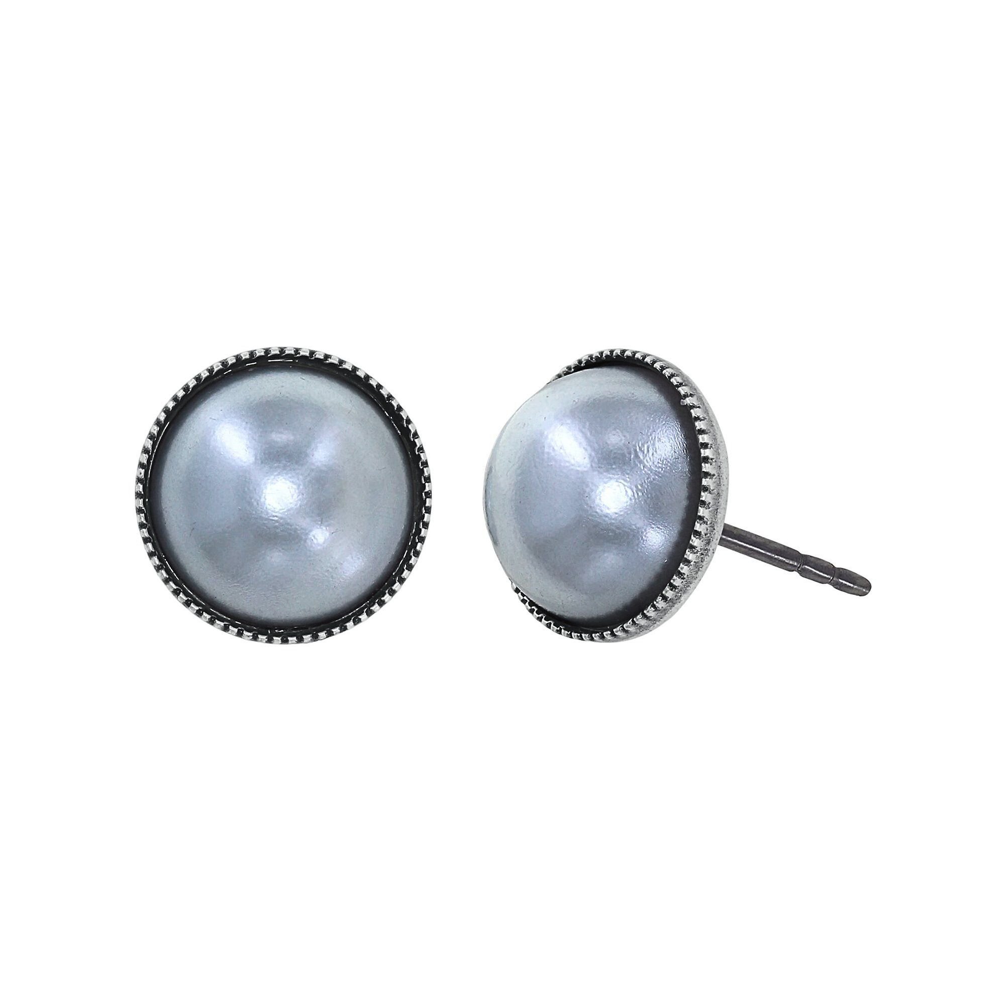 image for Earring Stud Bubble Cascade White  11mm