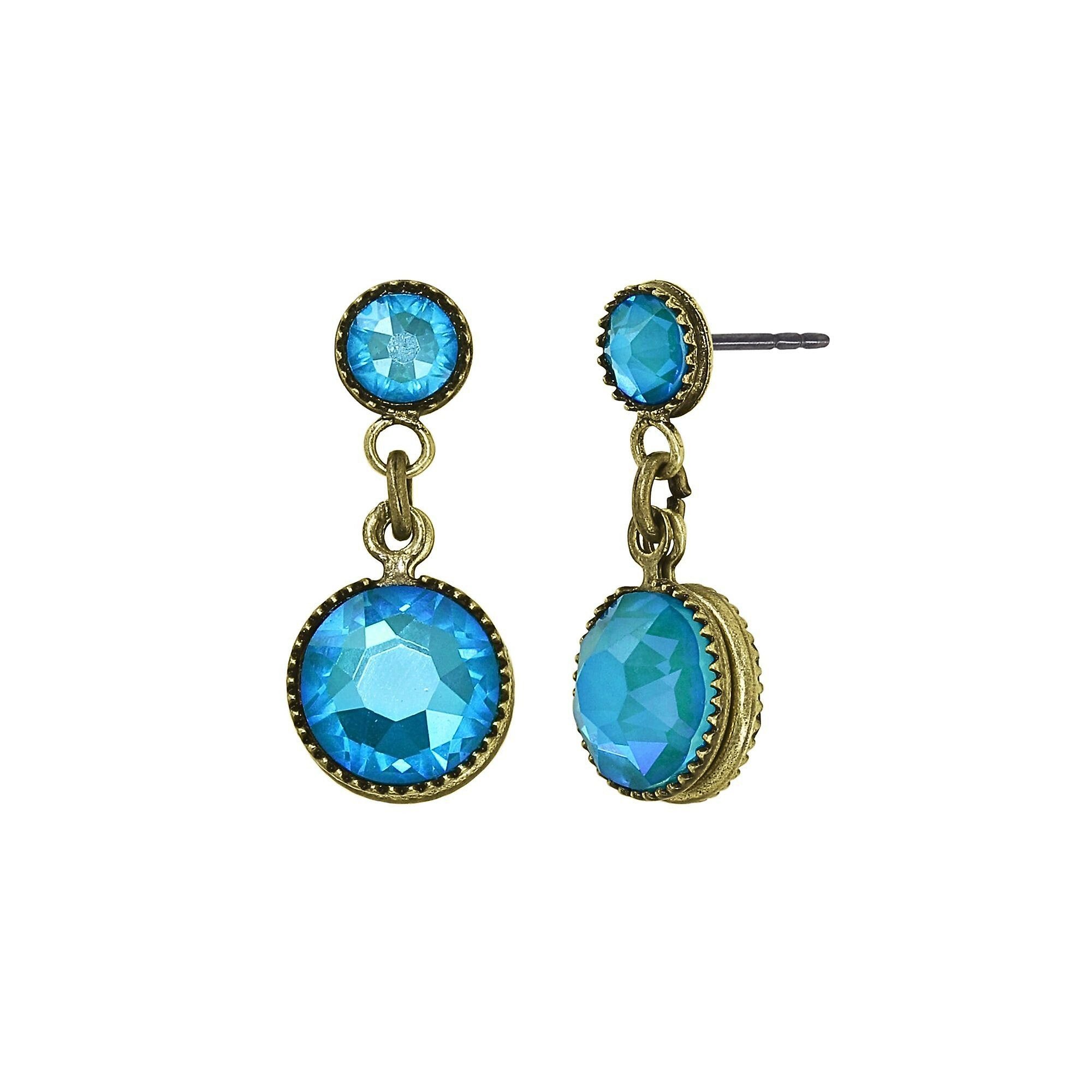 image for Earring Stud Dangling Waterfalls Blue / Green  