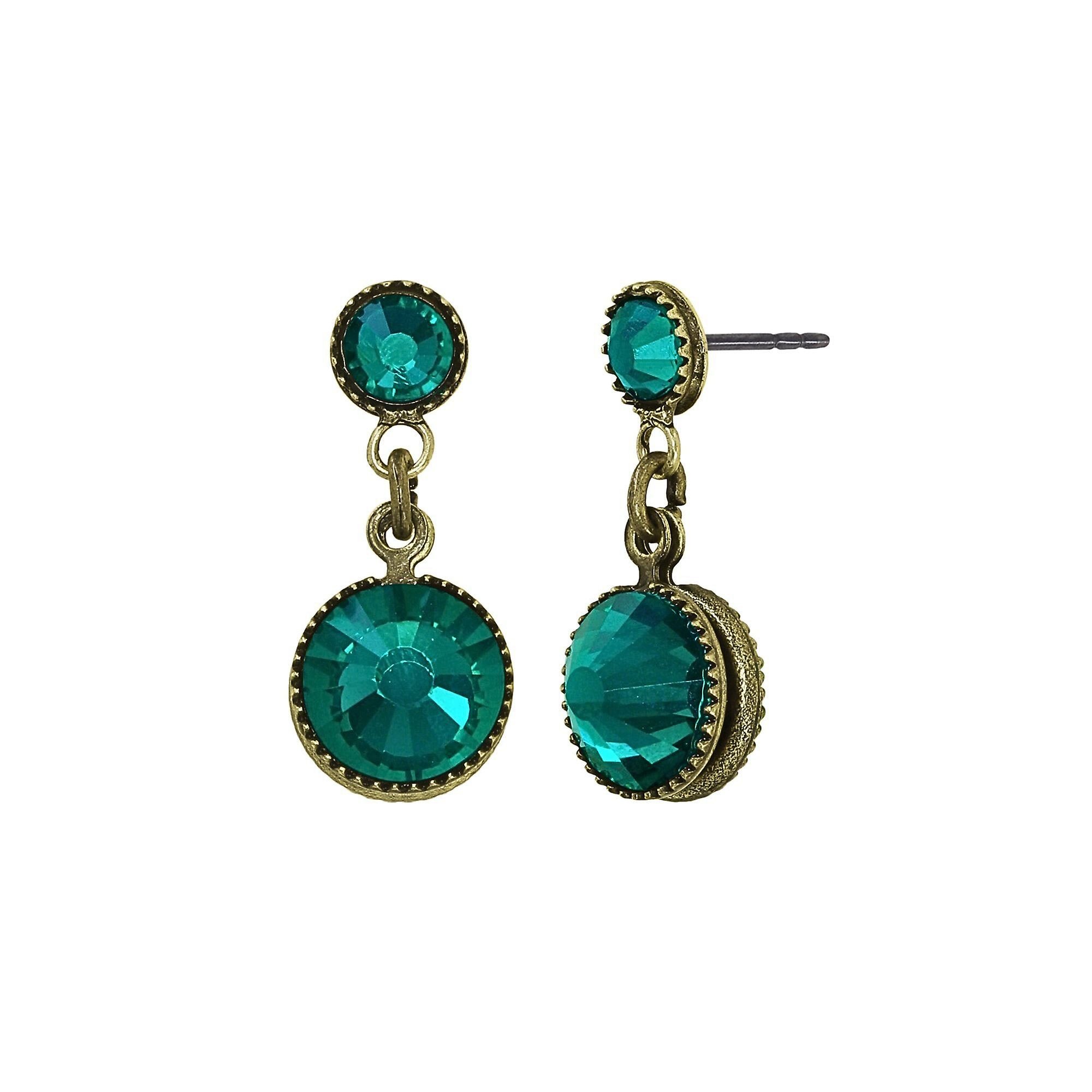 image for Earring Stud Dangling Waterfalls Green  