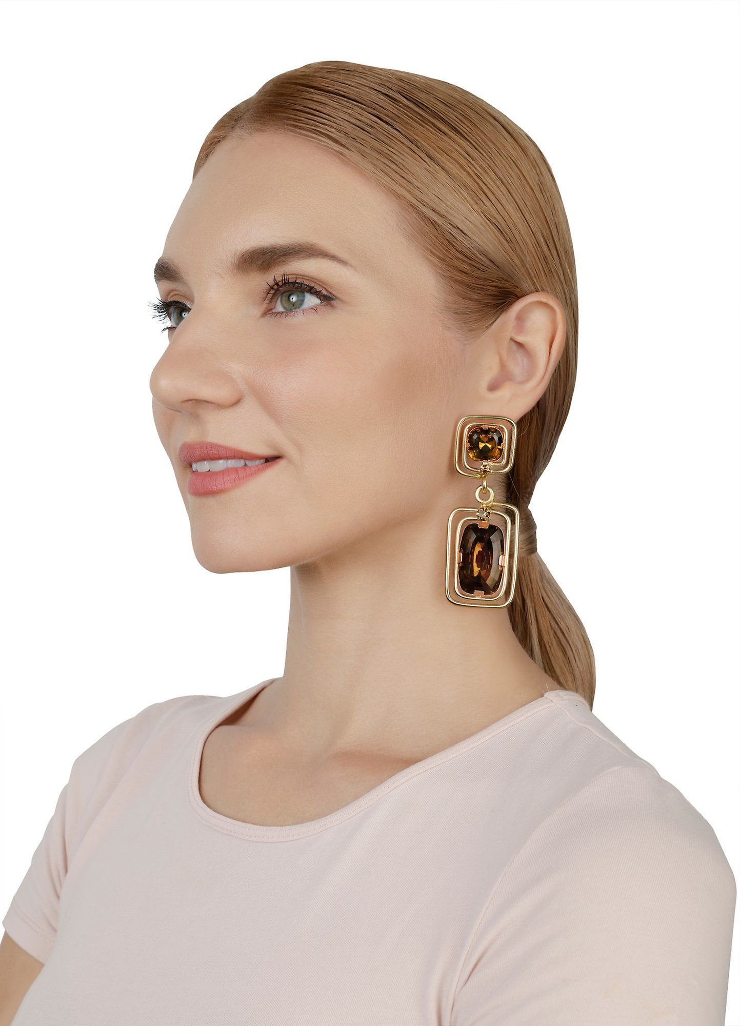 image for Earring Stud Dangling To The Max Brown  size L