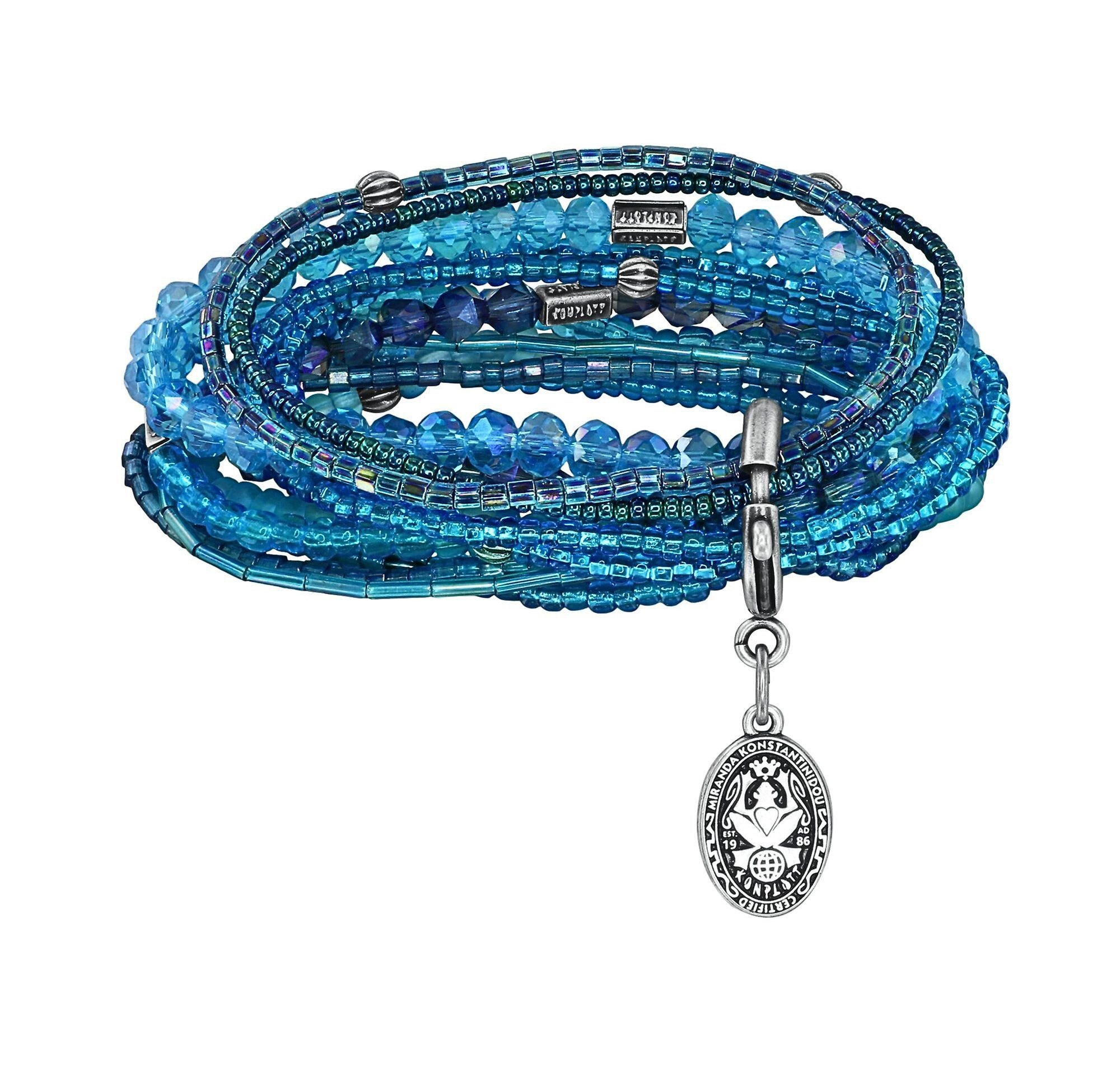 image pour Bracelet élastique Petit Glamour d´Afrique Bleu Clair  
