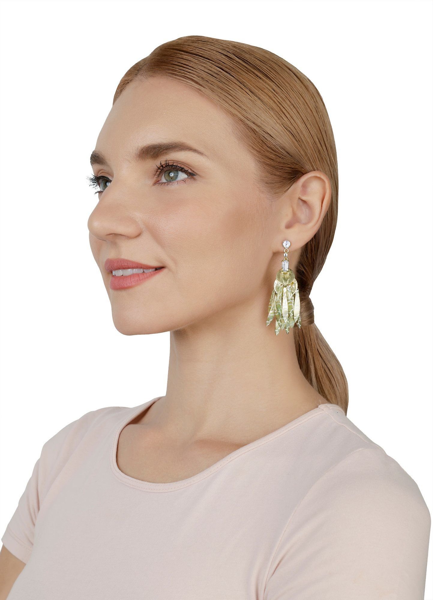 Bild für Ohrstecker baumelnd Global Glam shiny brass  