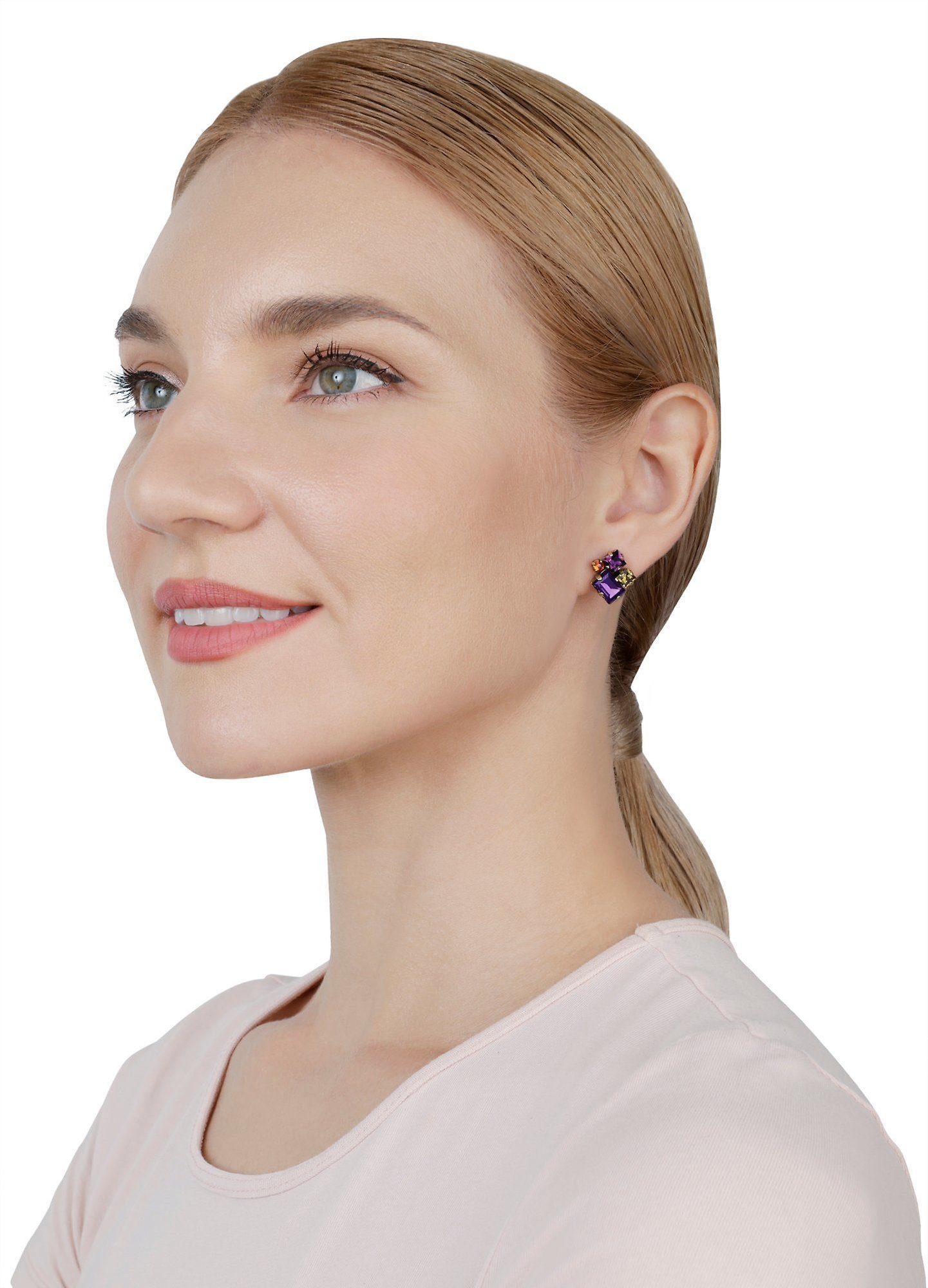 image for Earring Stud Straight to Las Vegas Brown / Lila  