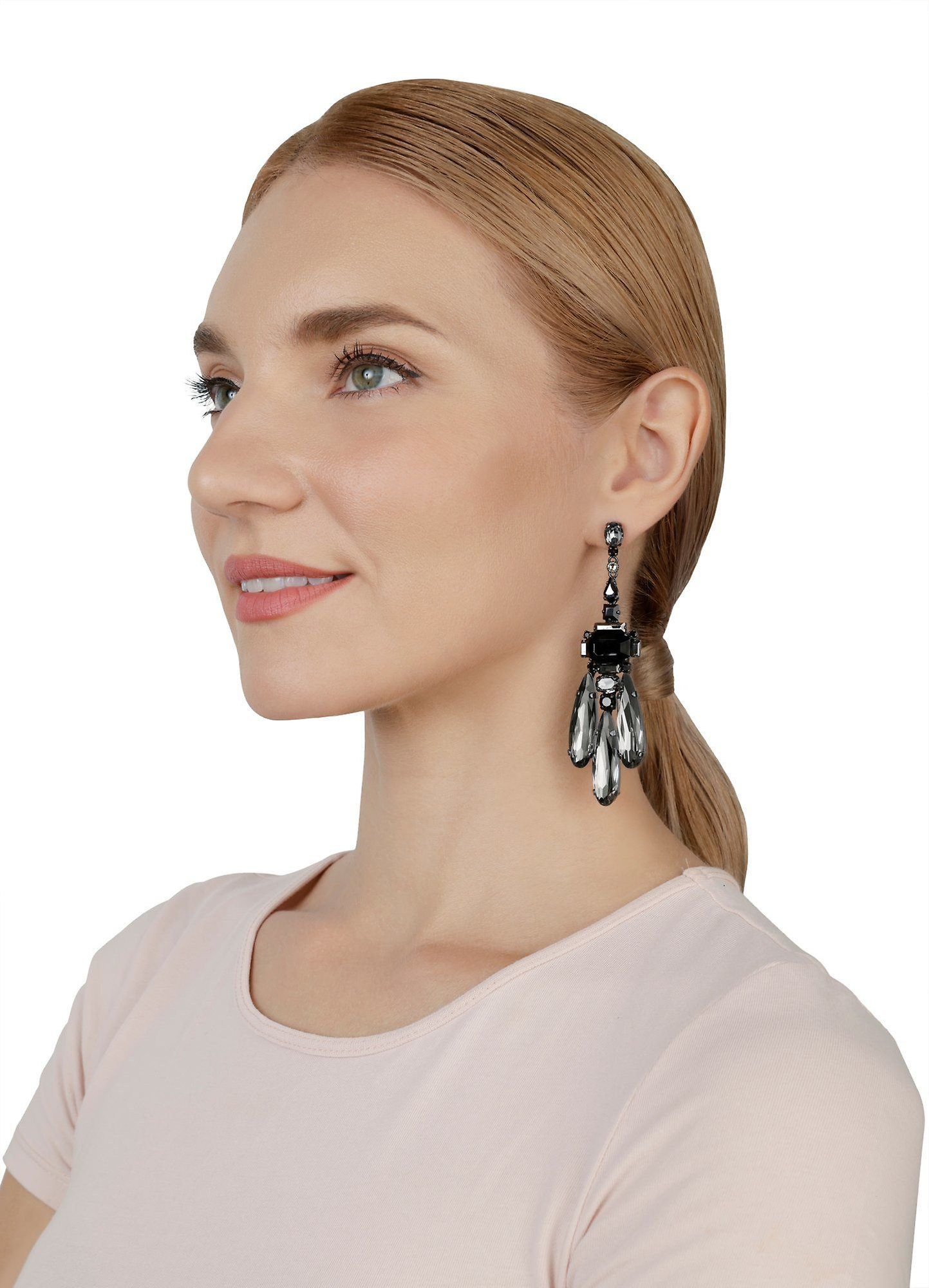 image for Earring Stud Dangling Strictly Beautiful Black  