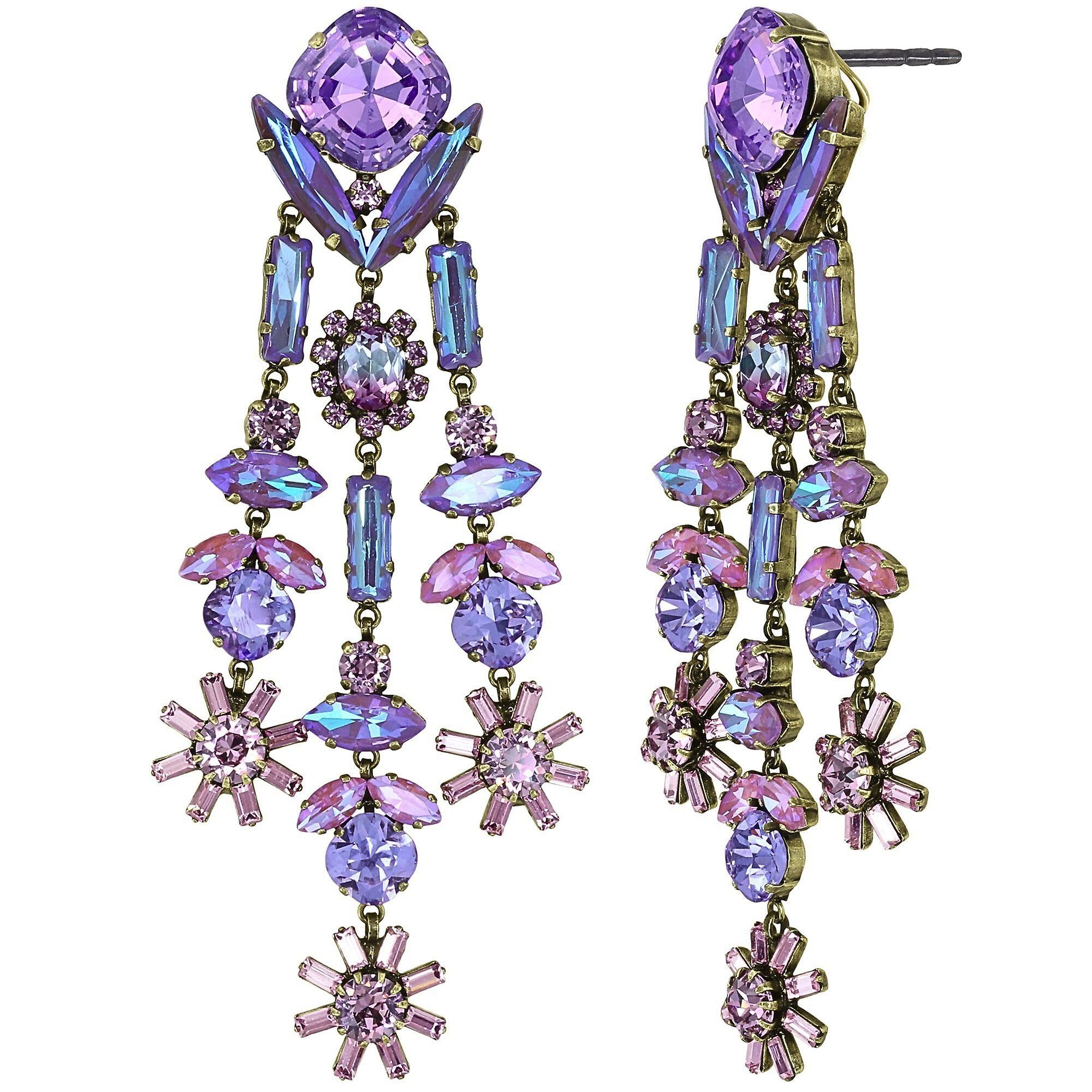 image for Earring Stud Clip Dangling Artdecode Pink  